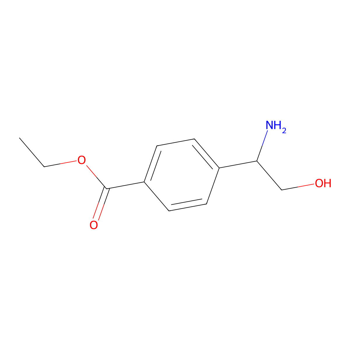 Ethyl 4-(1-amino-2-hydroxyethyl)benzoate molecular structure, CAS 1391299-80-1