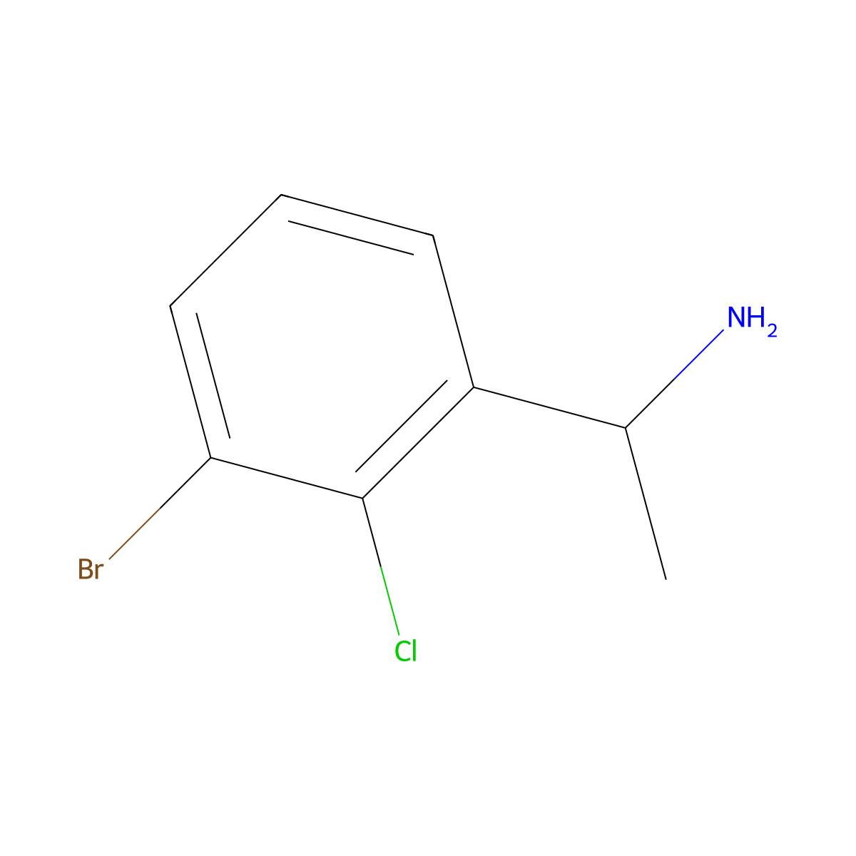 1-(3-Bromo-2-chlorophenyl)ethanamine molecular structure, CAS 1391301-97-5