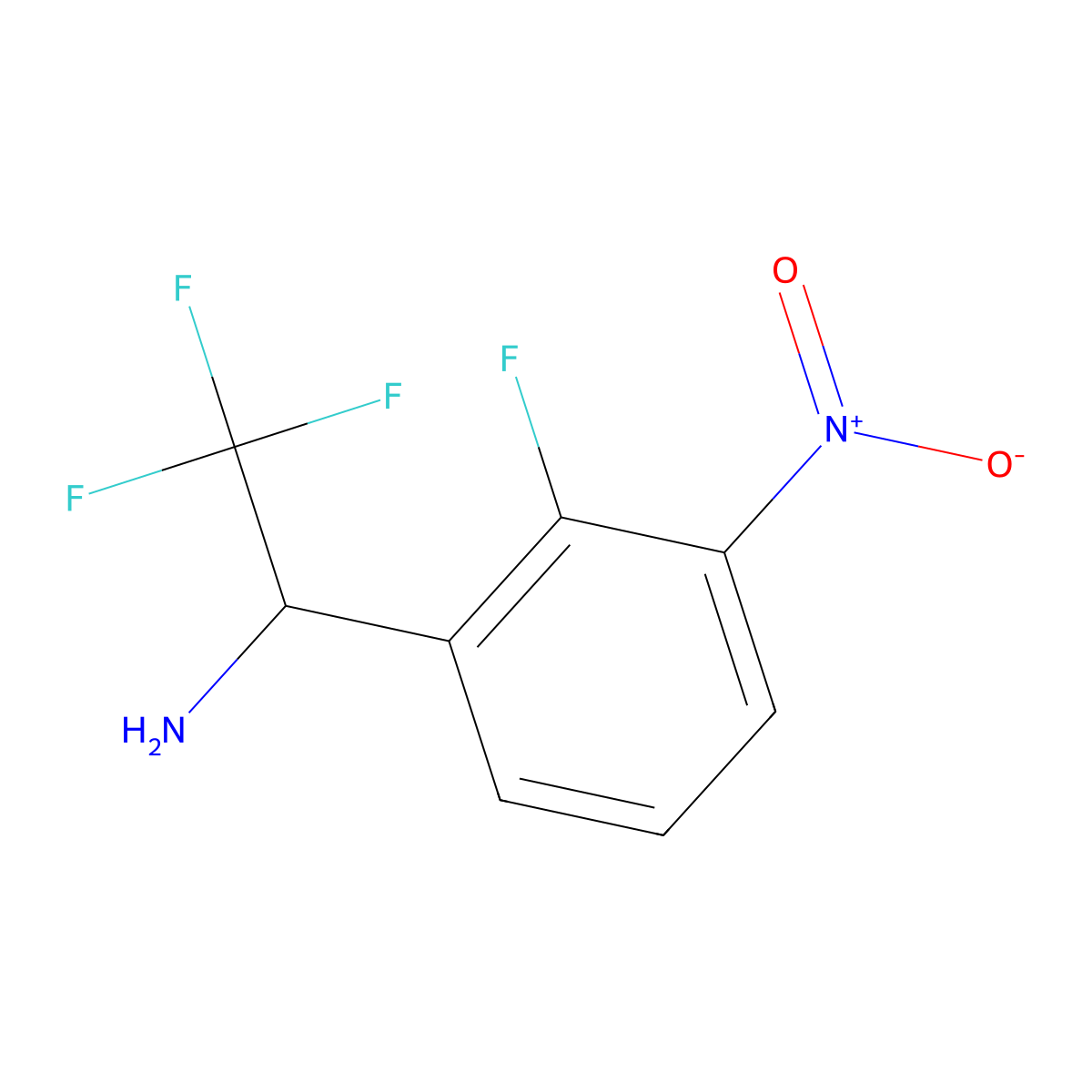 2,2,2-Trifluoro-1-(2-fluoro-3-nitrophenyl)ethan-1-amine molecular structure, CAS 1391302-88-7