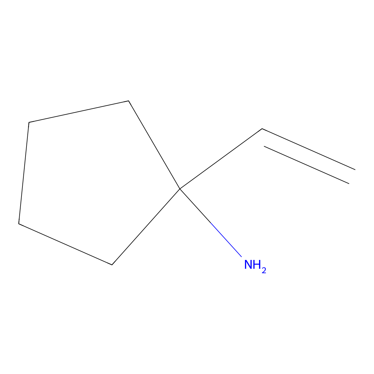 1-Ethenylcyclopentan-1-amine molecular structure, CAS 1391303-96-0