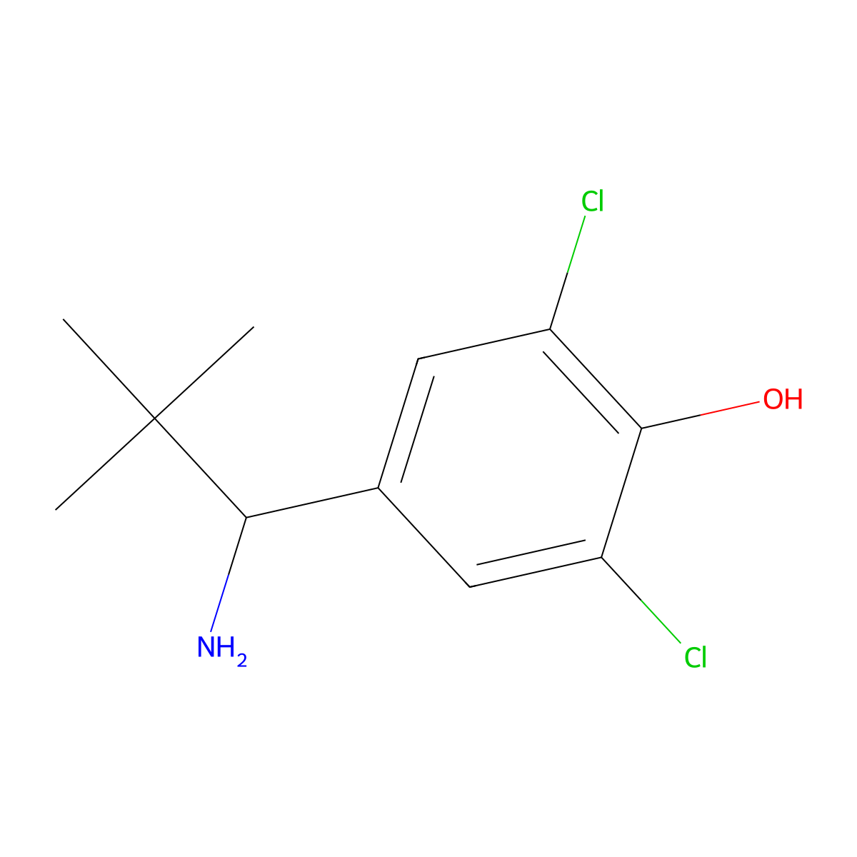 4-(1-Amino-2,2-dimethylpropyl)-2,6-dichlorophenol molecular structure, CAS 1391304-35-0