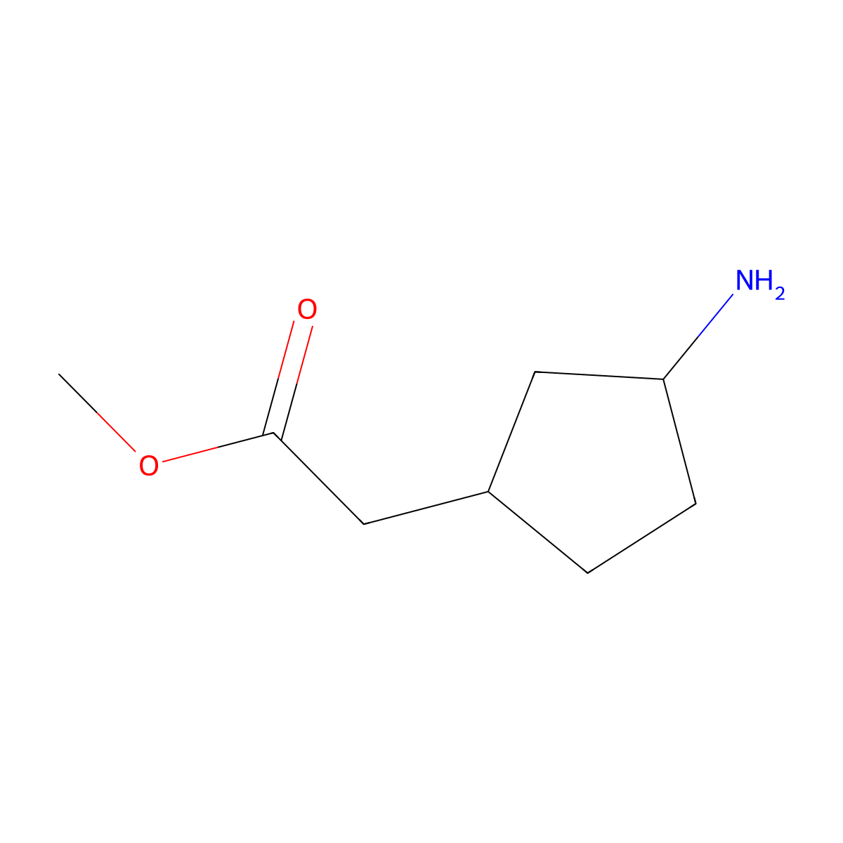 Methyl 2-(3-aminocyclopentyl)acetate molecular structure, CAS 1391304-49-6