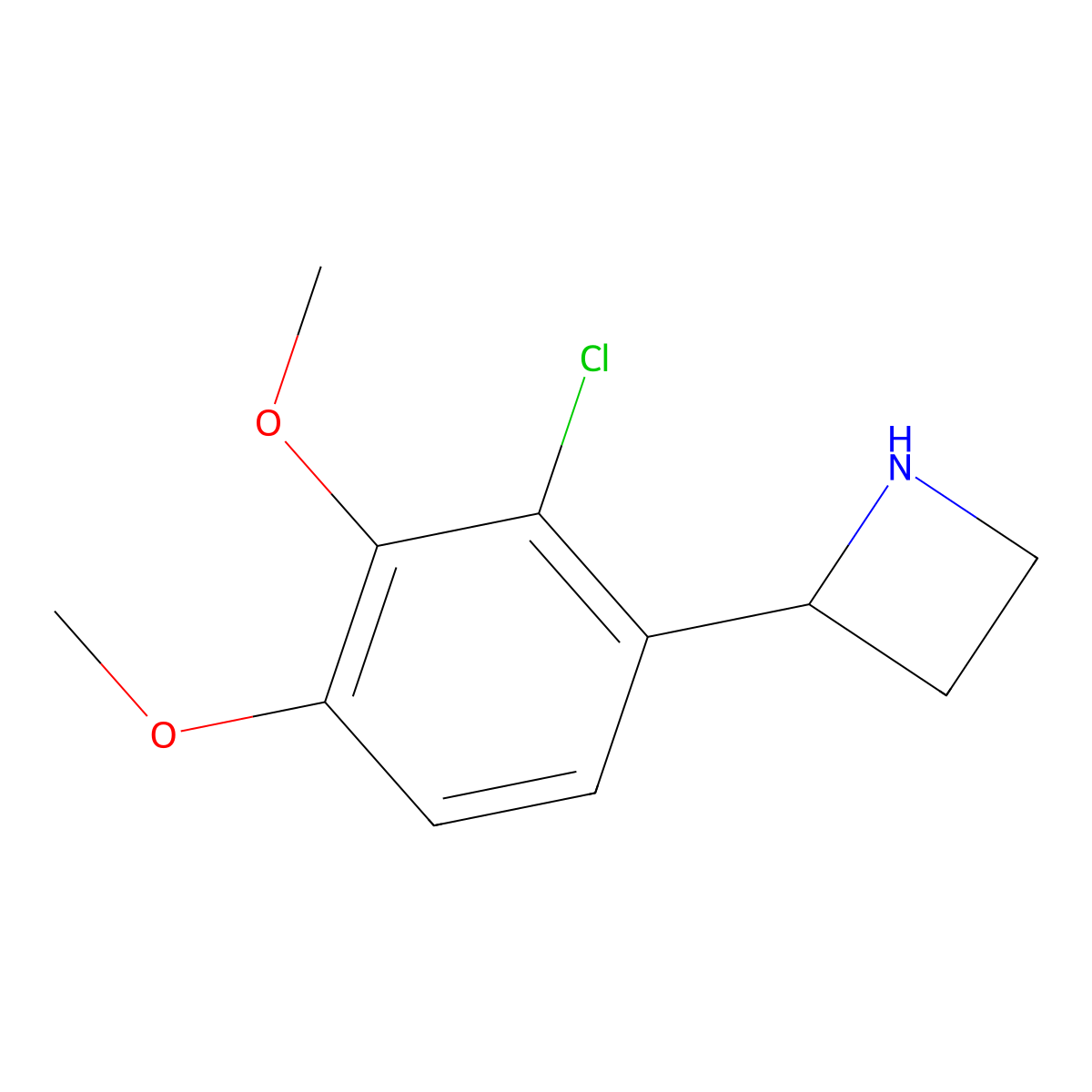 2-(2-Chloro-3,4-dimethoxyphenyl)azetidine molecular structure, CAS 1391304-77-0