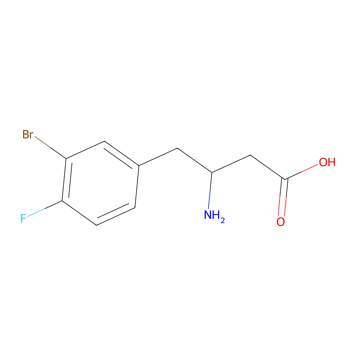 3-Amino-4-(3-bromo-4-fluorophenyl)butanoic acid molecular structure, CAS 1391305-67-1