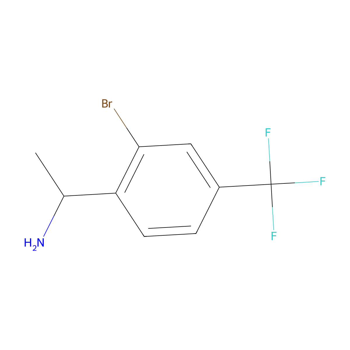1-[2-Bromo-4-(trifluoromethyl)phenyl]ethan-1-amine molecular structure, CAS 1391307-02-0