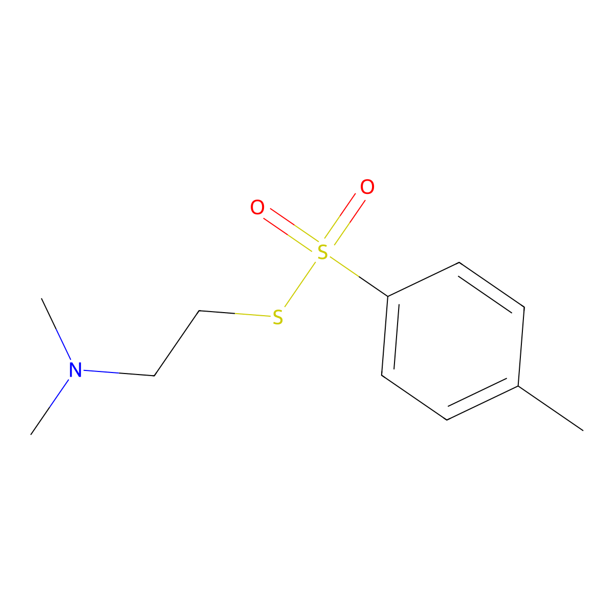 Benzenesulfonothioic acid, 4-methyl-, S-(2-(dimethylamino)ethyl) ester molecular structure, CAS 139131-28-5