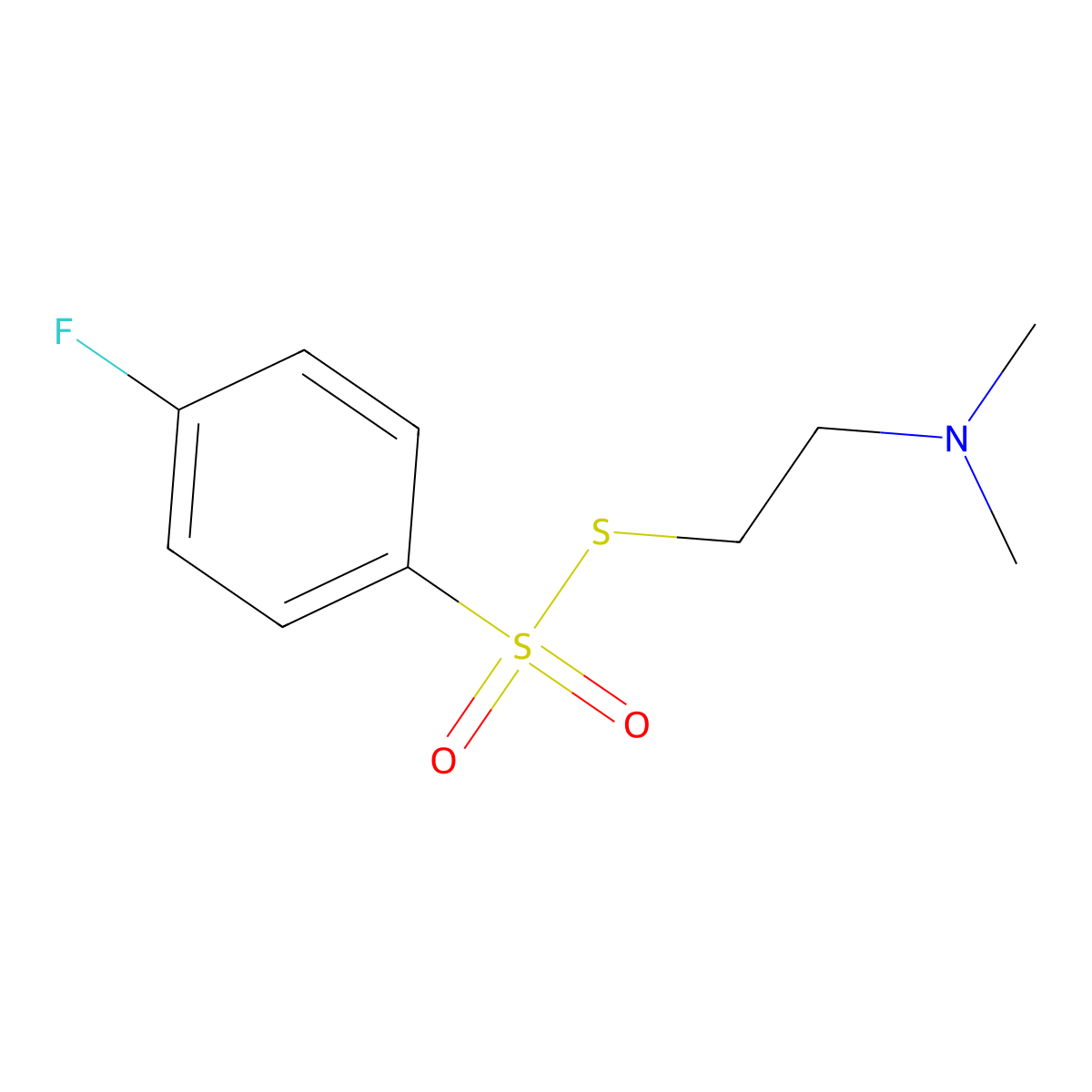 Benzenesulfonothioic acid, 4-fluoro-, S-(2-(dimethylamino)ethyl) ester molecular structure, CAS 139131-29-6