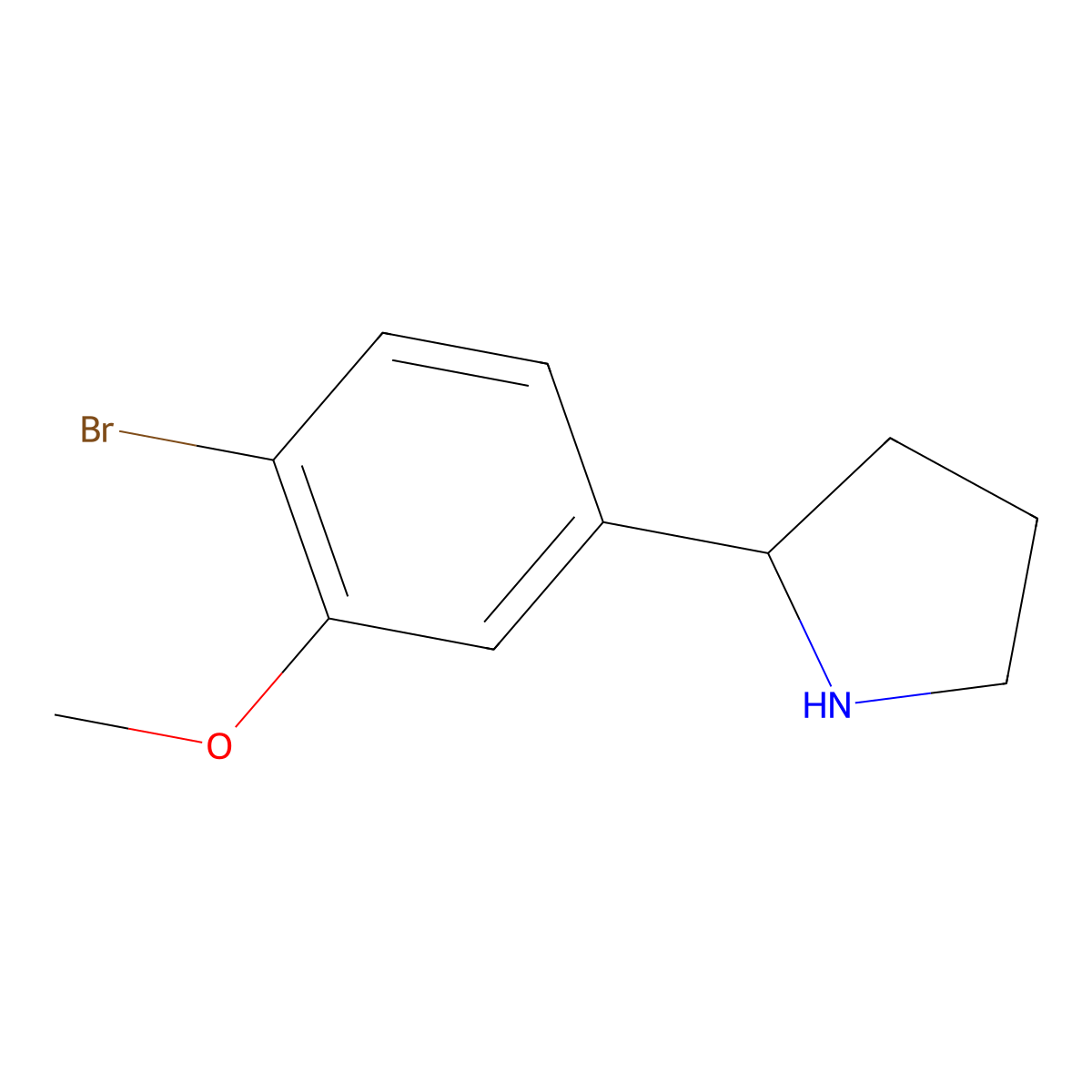 2-(4-Bromo-3-methoxyphenyl)pyrrolidine molecular structure, CAS 1391314-96-7