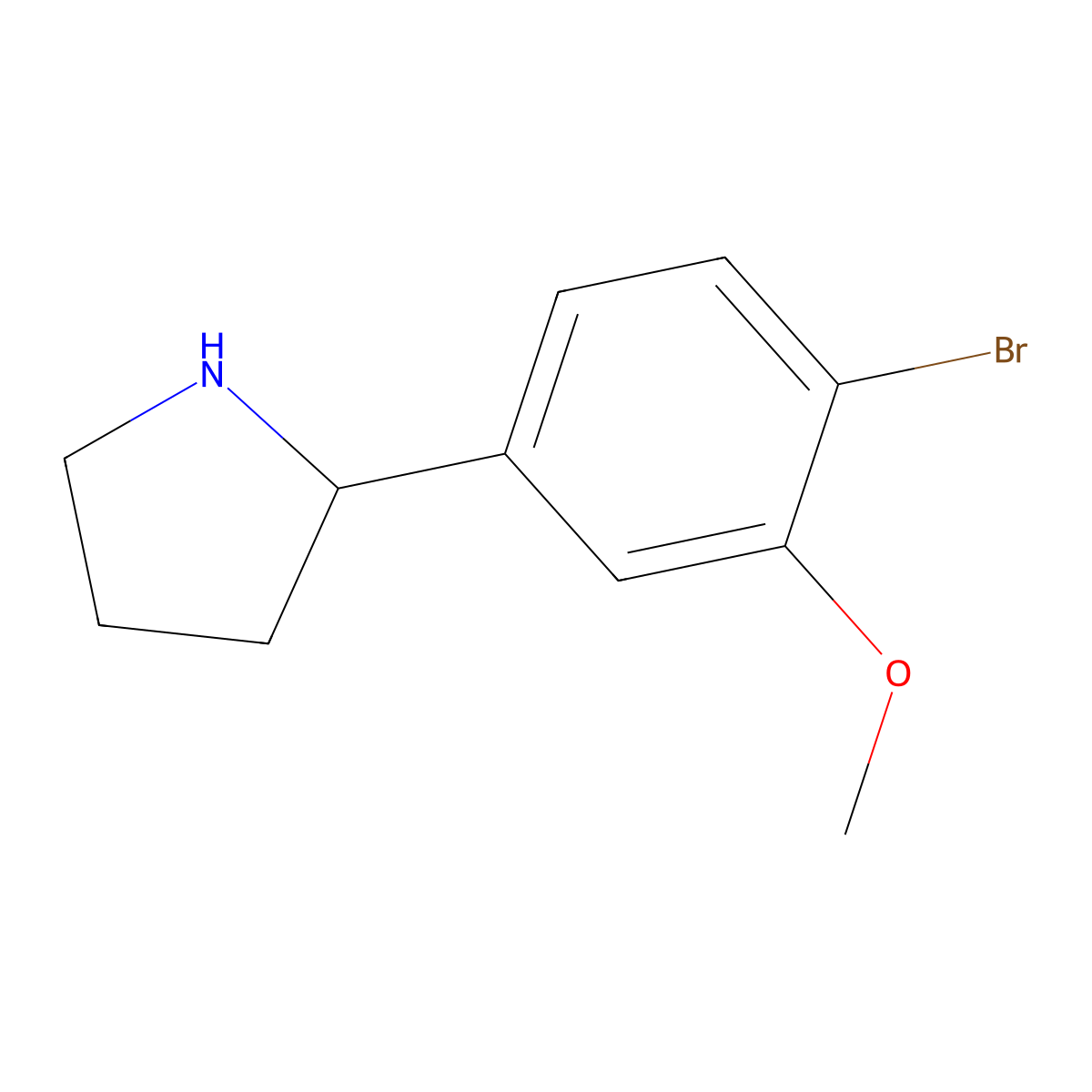 2-(4-Bromo-3-methoxyphenyl)pyrrolidine molecular structure, CAS 1391314-96-7