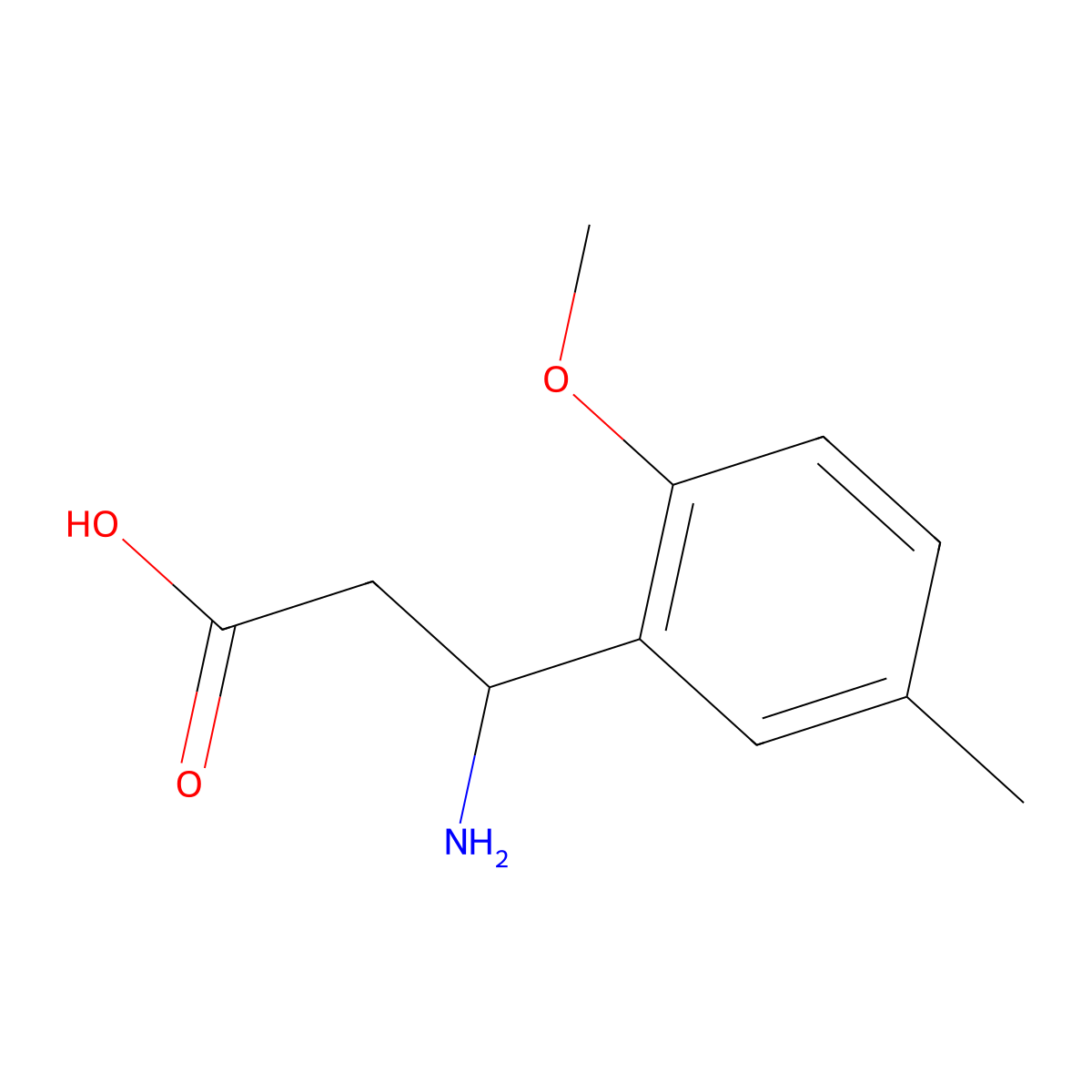 3-Amino-3-(2-methoxy-5-methylphenyl)propanoic acid molecular structure, CAS 1391317-05-7