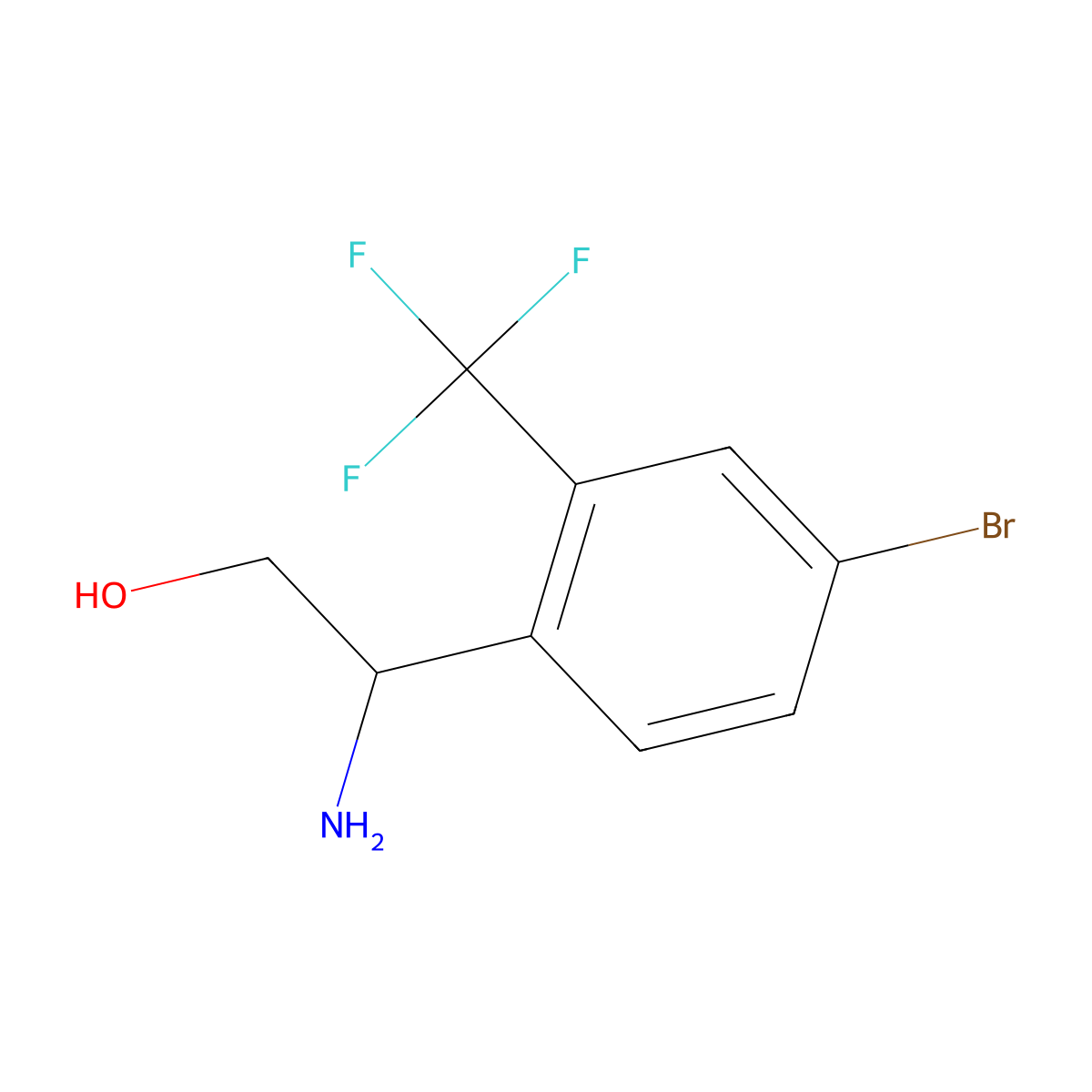 2-Amino-2-[4-bromo-2-(trifluoromethyl)phenyl]ethan-1-ol molecular structure, CAS 1391317-56-8