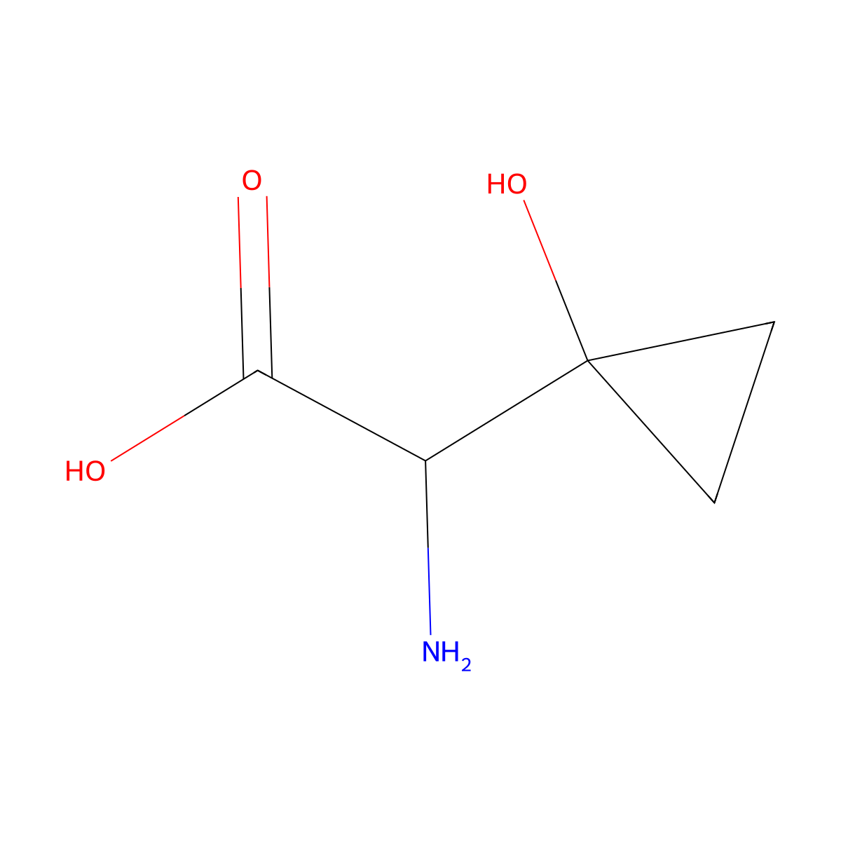 2-Amino-2-(1-hydroxycyclopropyl)acetic acid molecular structure, CAS 139132-46-0