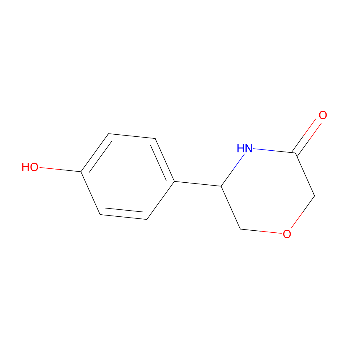 5-(4-Hydroxyphenyl)morpholin-3-one molecular structure, CAS 1391322-87-4
