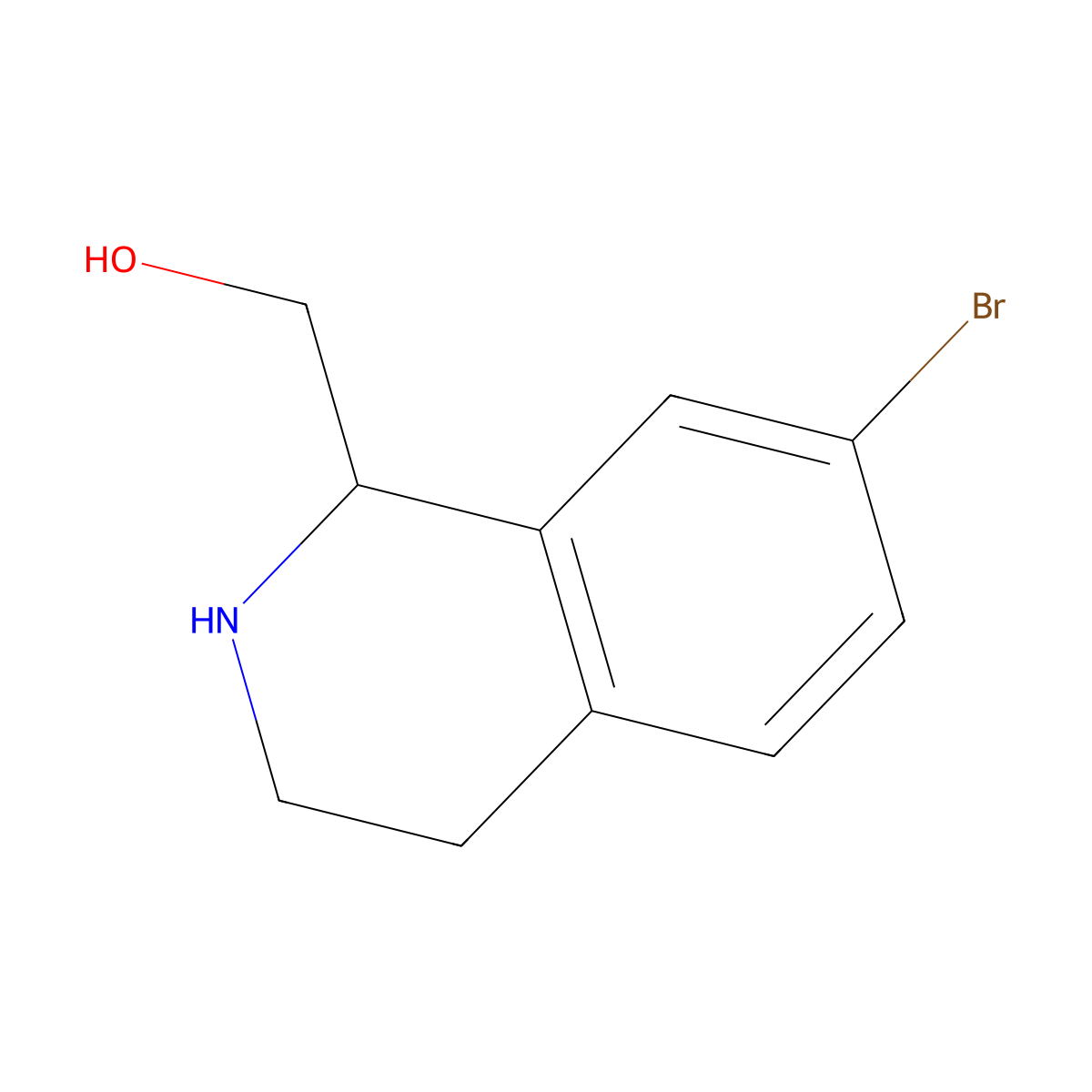 (7-Bromo-1,2,3,4-tetrahydroisoquinolin-1-yl)methanol molecular structure, CAS 1391327-44-8