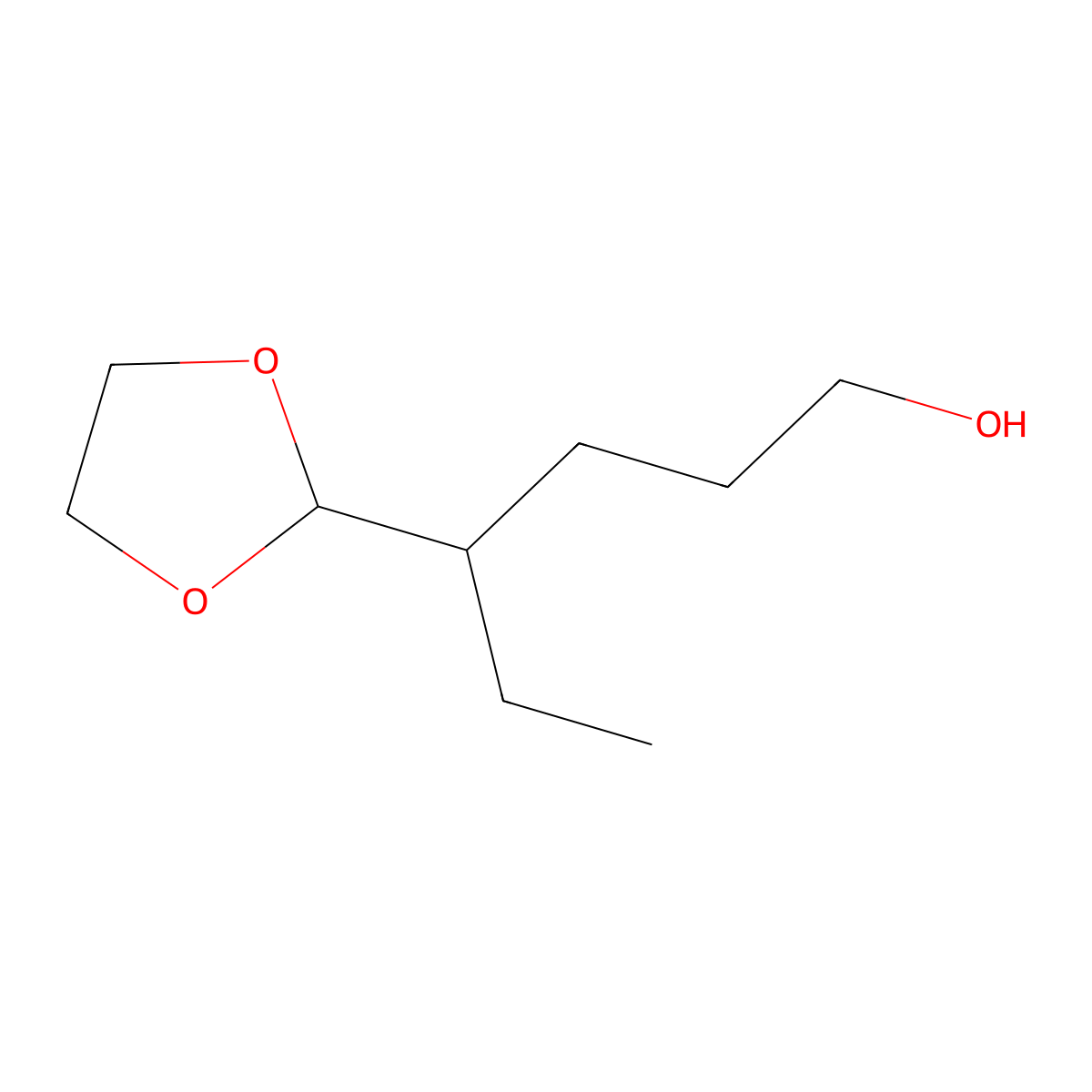 4-(1,3-Dioxolan-2-yl)hexan-1-ol molecular structure, CAS 139133-21-4