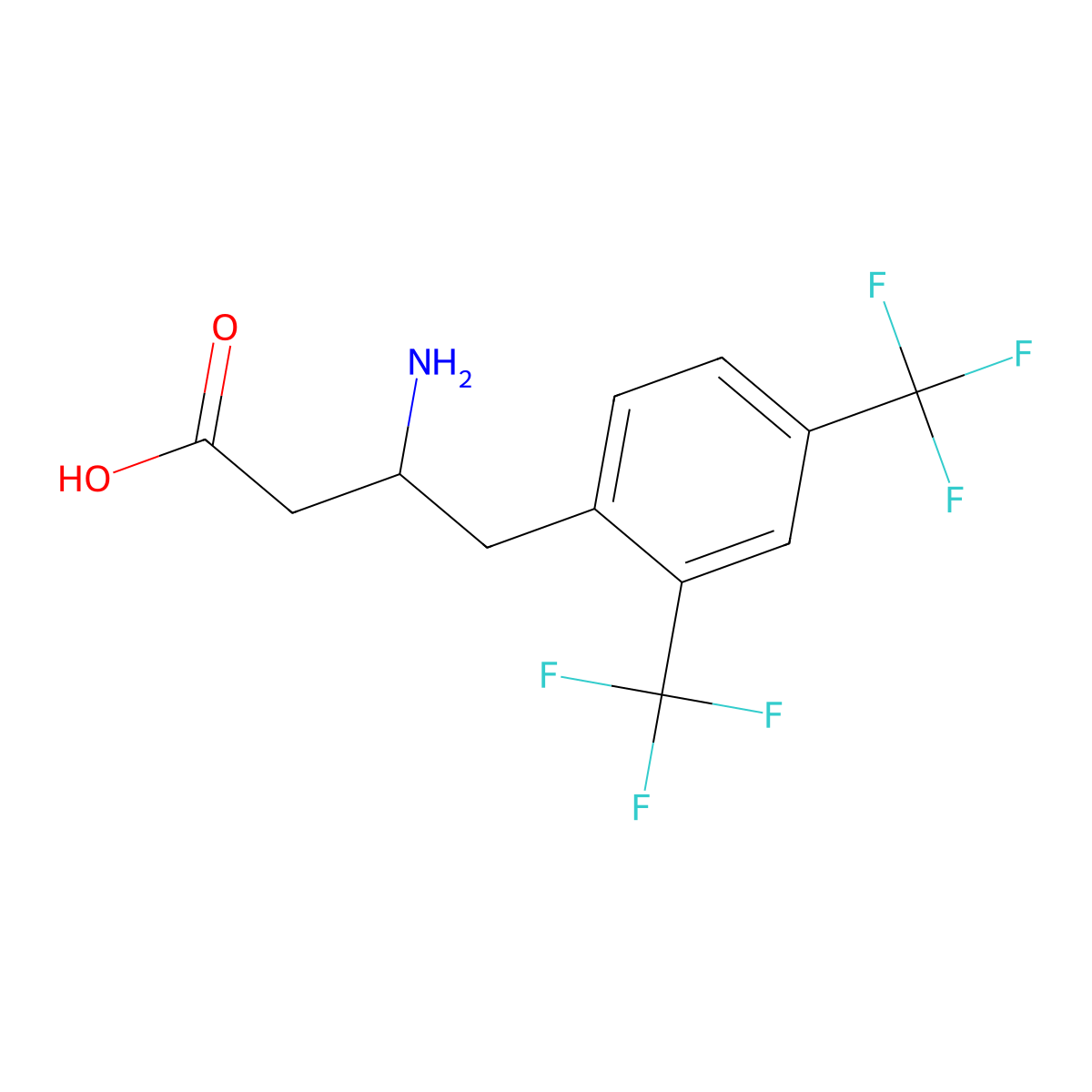 3-Amino-4-[2,4-bis(trifluoromethyl)phenyl]butyric Acid molecular structure, CAS 1391330-63-4