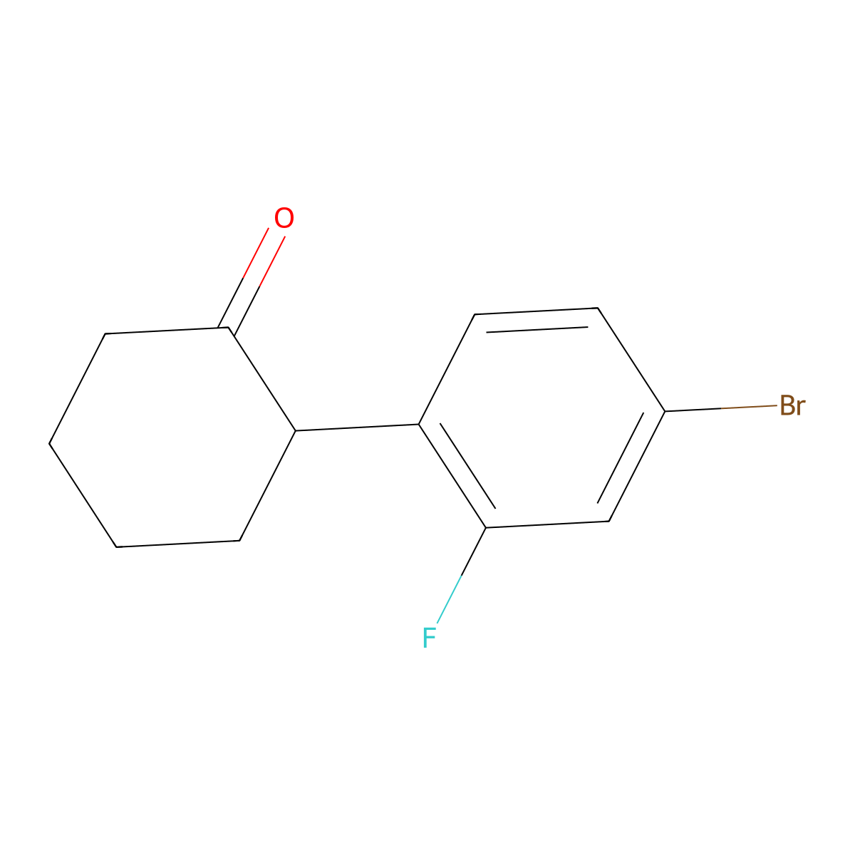 2-(4-Bromo-2-fluorophenyl)cyclohexanone molecular structure, CAS 1391339-53-9
