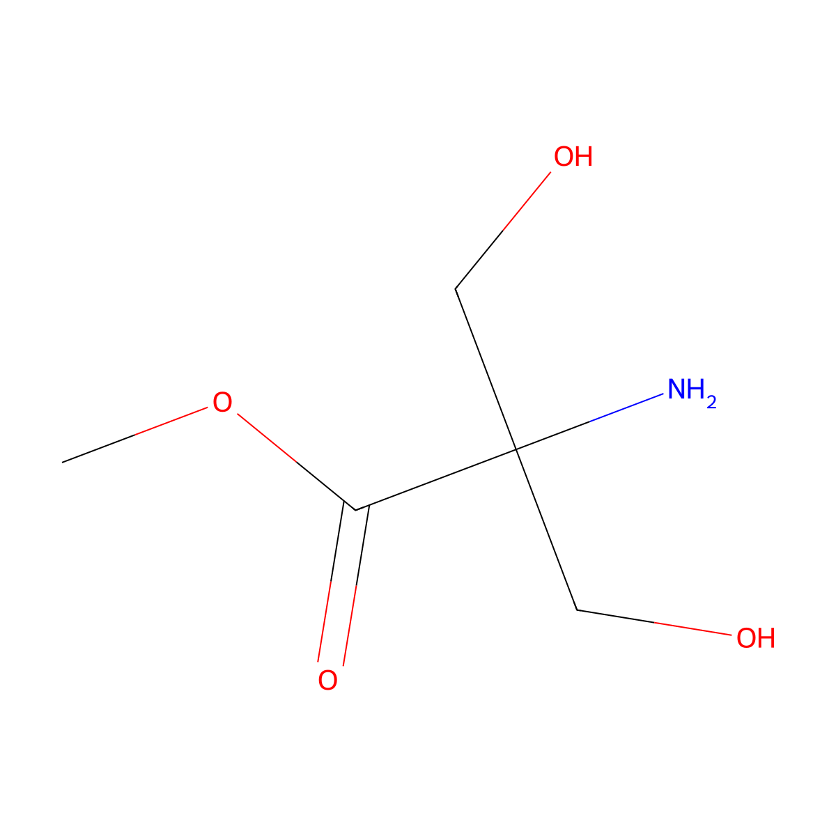 Methyl 2-amino-3-hydroxy-2-(hydroxymethyl)propanoate molecular structure, CAS 1391343-23-9