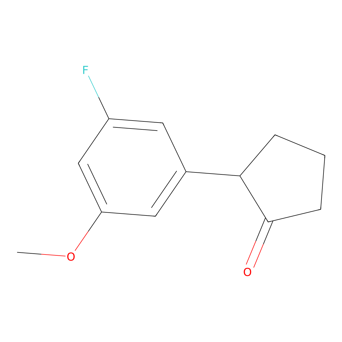 2-(3-Fluoro-5-methoxyphenyl)cyclopentan-1-one molecular structure, CAS 1391346-68-1