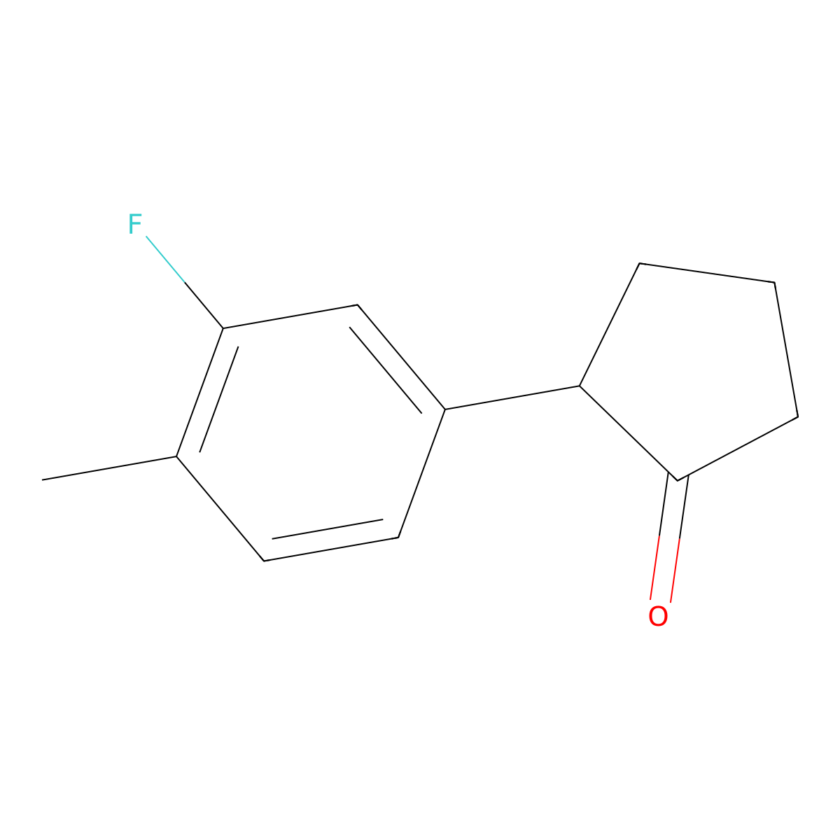 2-(3-Fluoro-4-methylphenyl)cyclopentan-1-one molecular structure, CAS 1391347-63-9