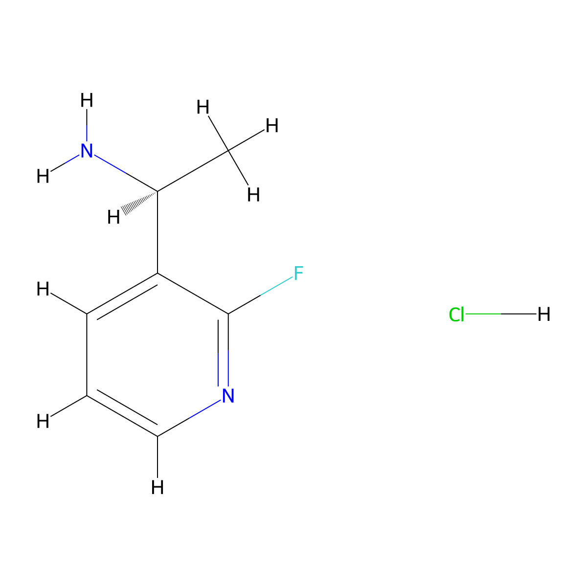 (S)-1-(2-Fluoropyridin-3-yl)ethanamine hydrochloride molecular structure, CAS 1391354-08-7