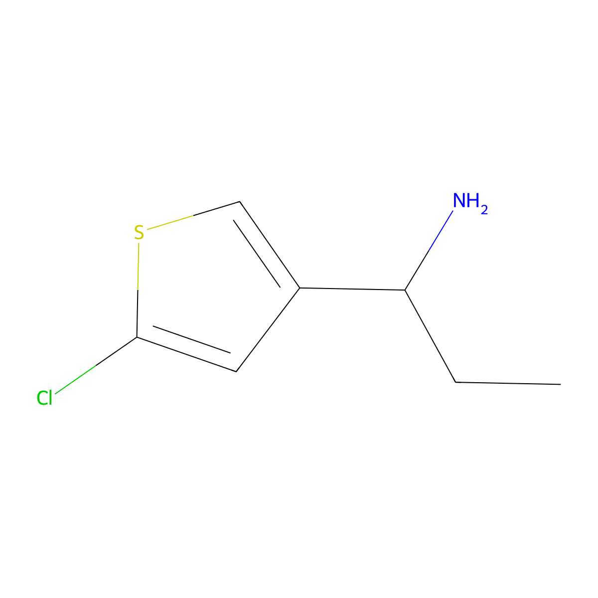 (S)-1-(5-chlorothiophen-3-yl)propan-1-amine molecular structure, CAS 1391354-53-2
