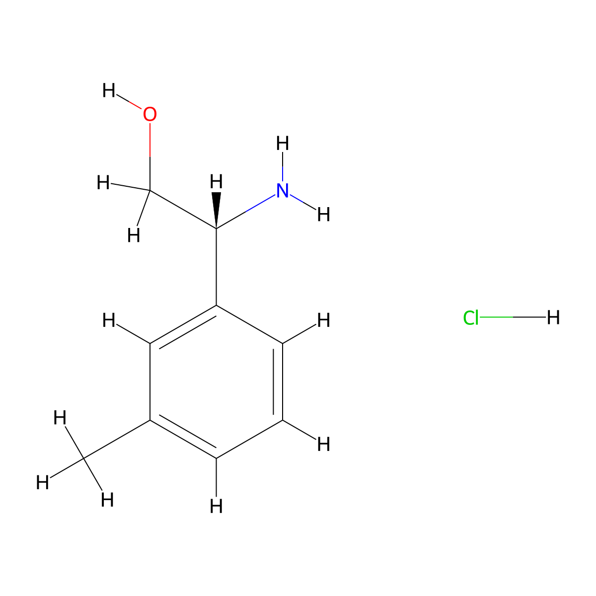 (R)-2-Amino-2-(m-tolyl)ethanol hydrochloride molecular structure, CAS 1391354-71-4