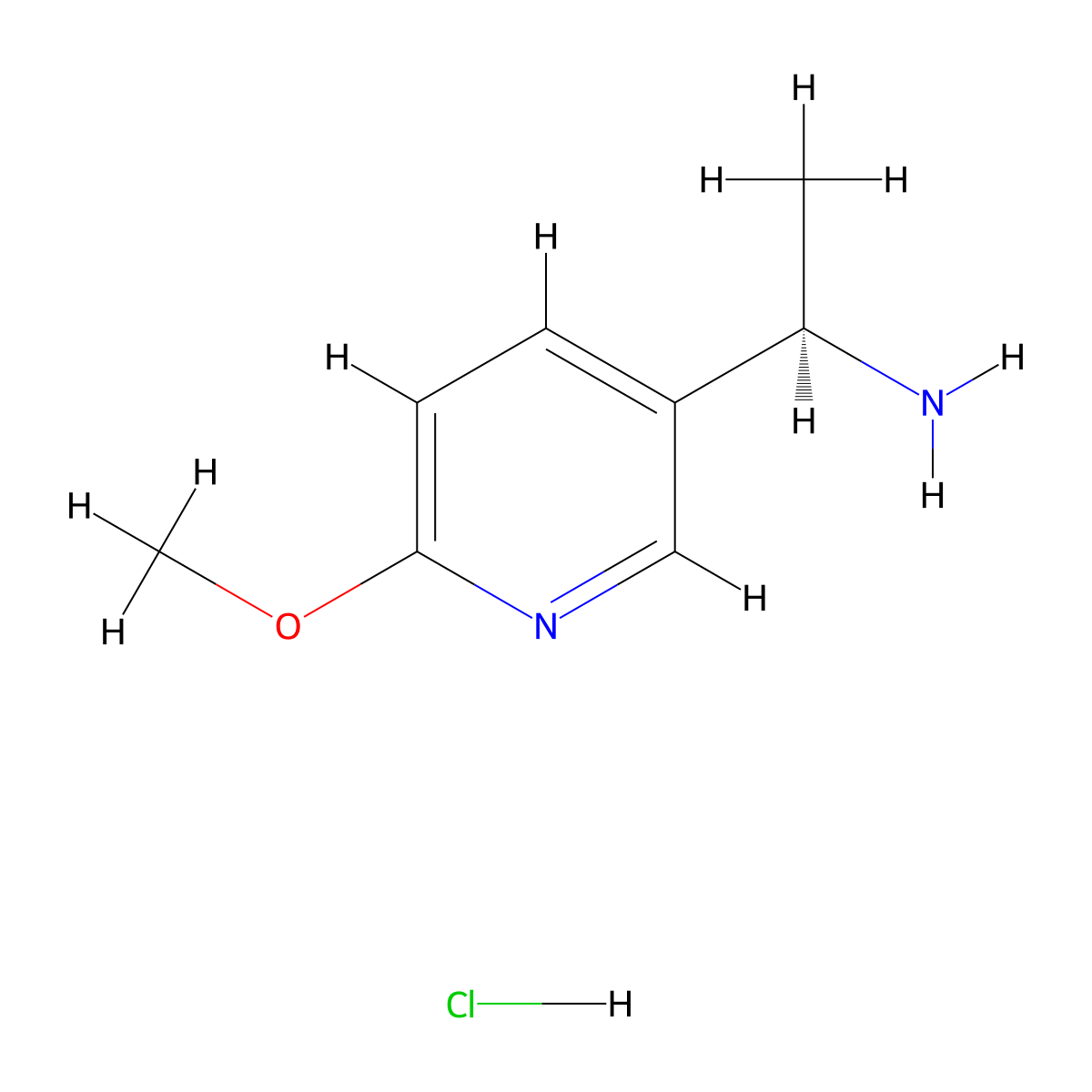 (R)-1-(6-Methoxypyridin-3-yl)ethanamine hydrochloride molecular structure, CAS 1391354-82-7