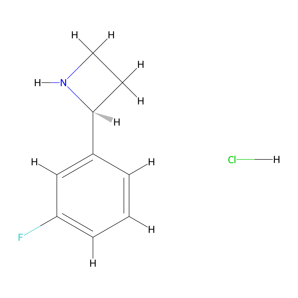 (2S)-2-(3-Fluorophenyl)azetidine hydrochloride molecular structure, CAS 1391354-94-1