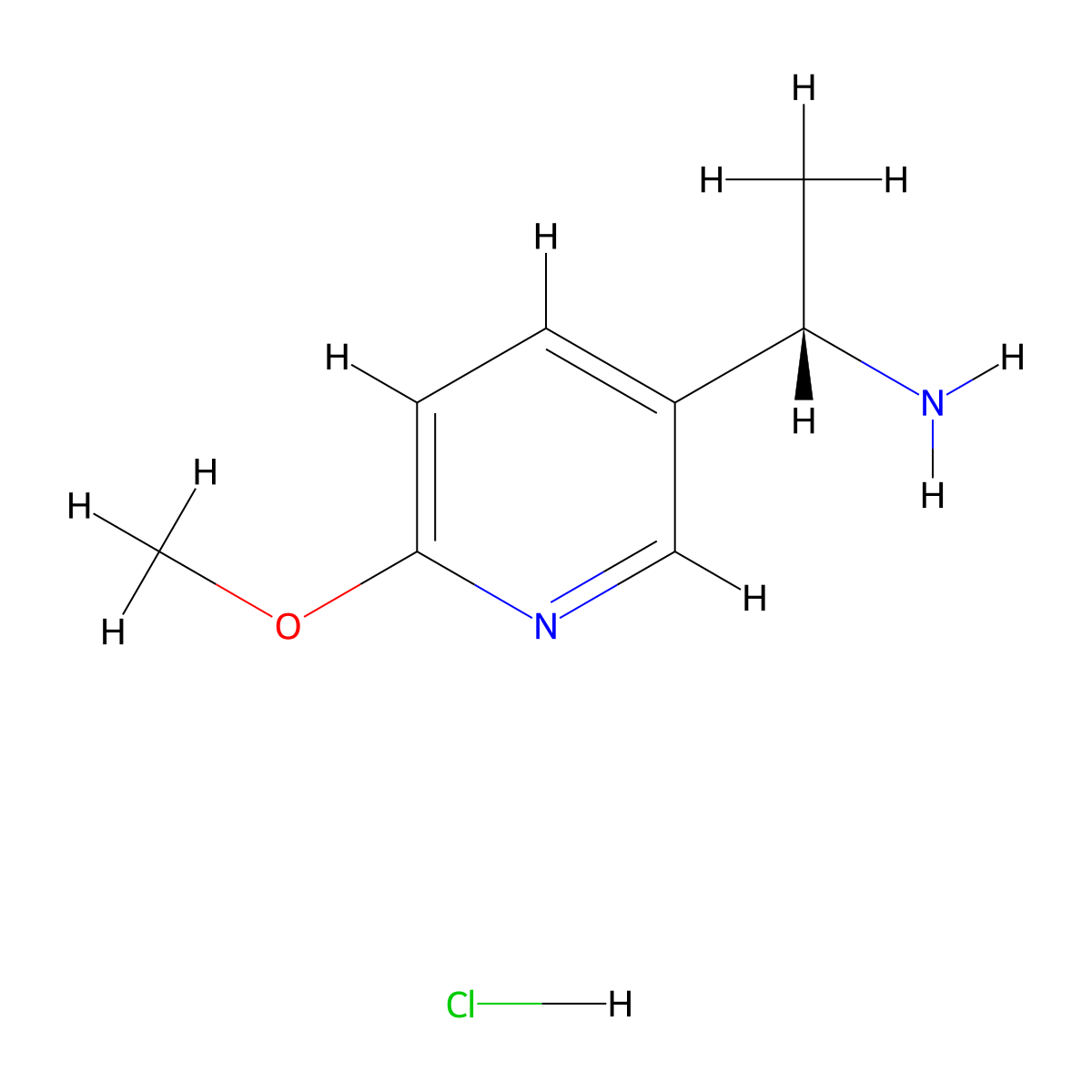 (S)-1-(6-Methoxypyridin-3-yl)ethanamine hydrochloride molecular structure, CAS 1391355-13-7