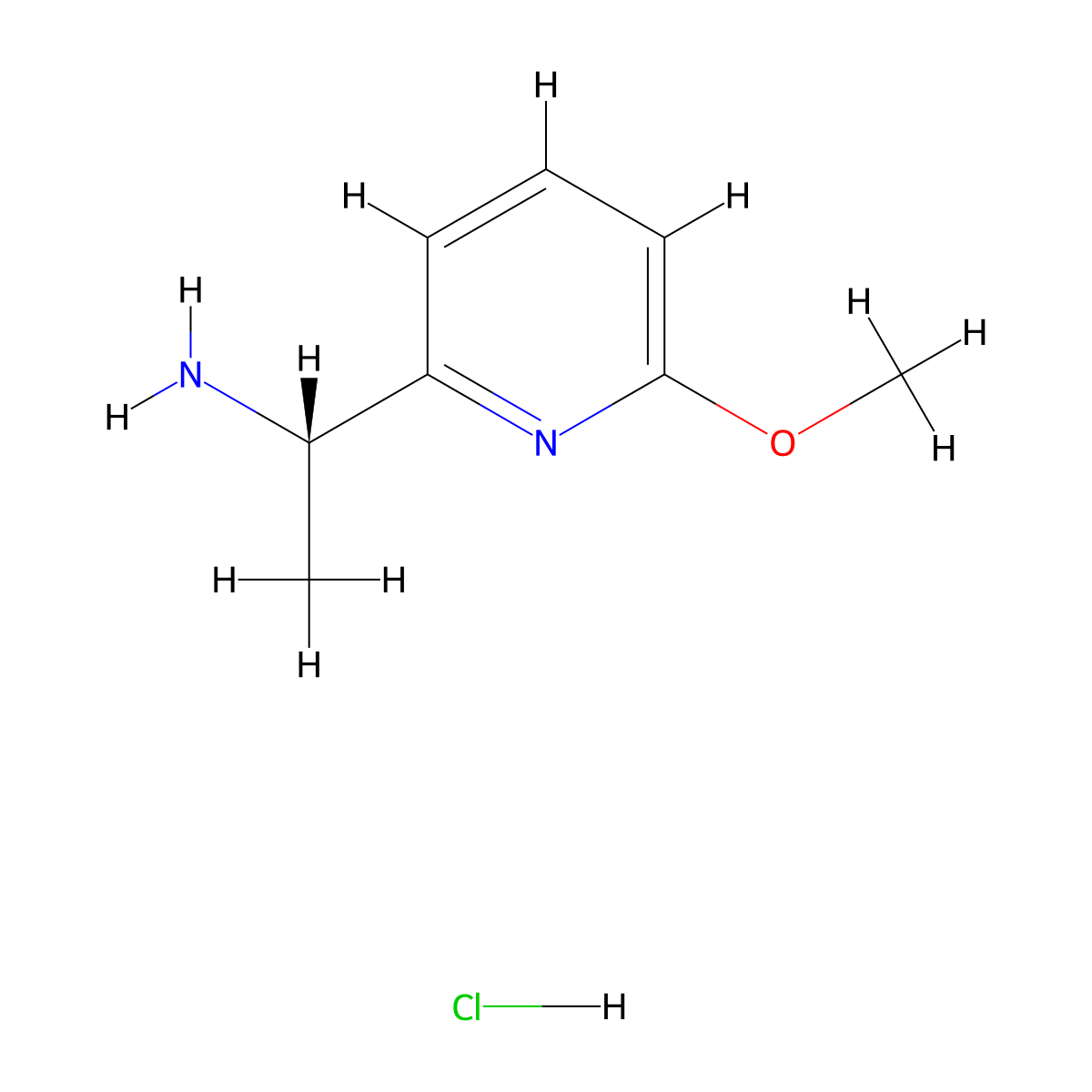 (S)-1-(6-Methoxypyridin-2-yl)ethanamine hydrochloride molecular structure, CAS 1391355-66-0