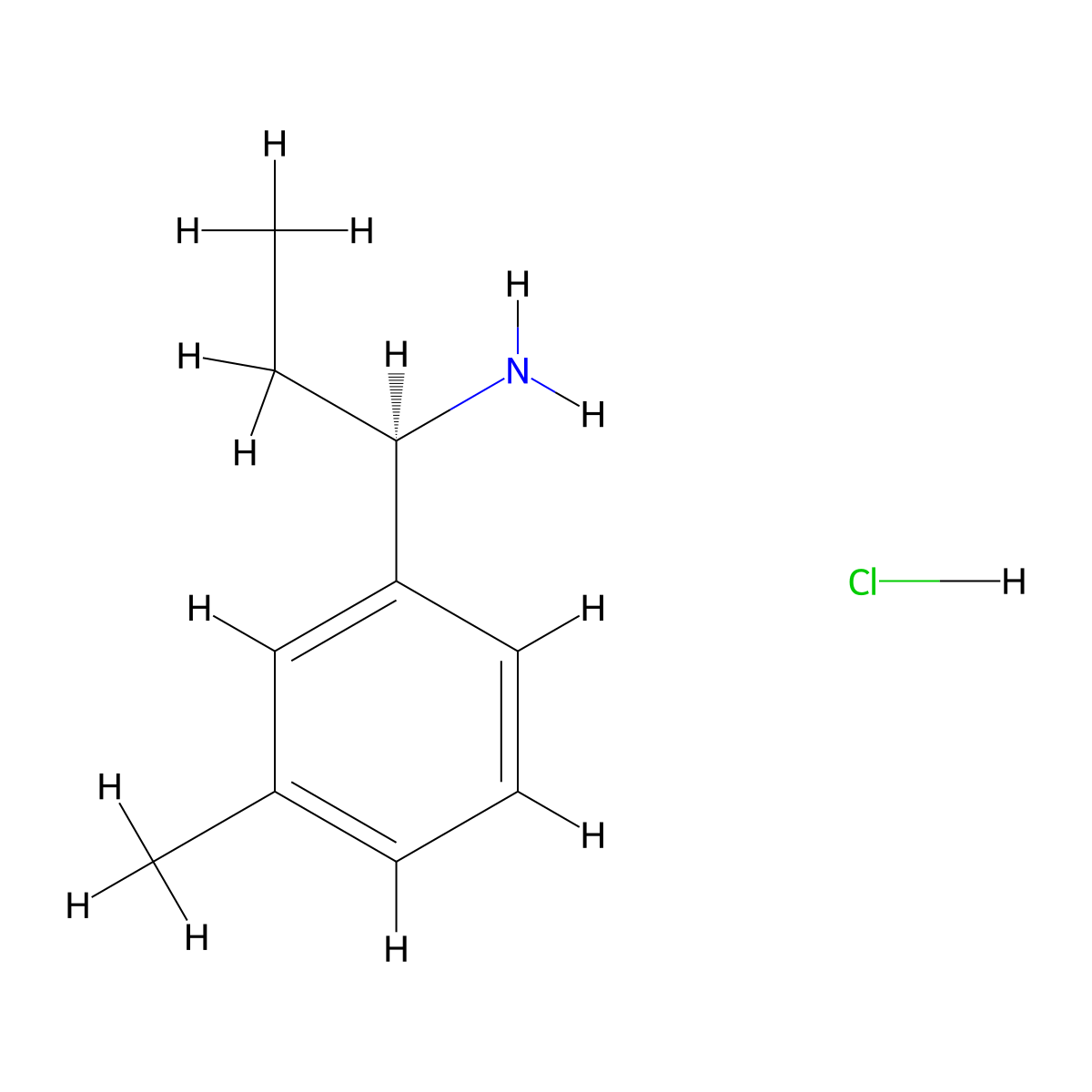 (R)-1-(m-Tolyl)propan-1-amine hydrochloride molecular structure, CAS 1391356-26-5