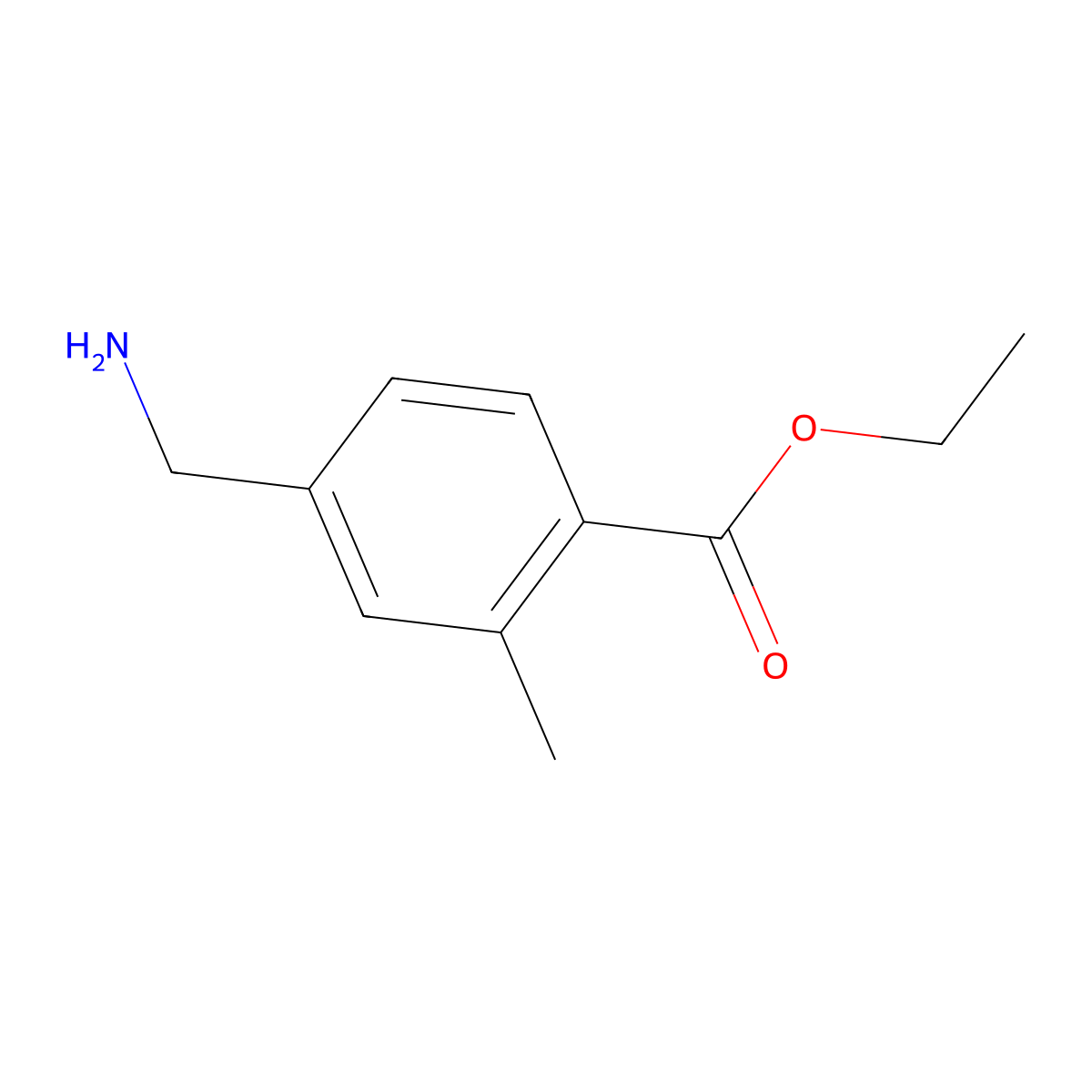 Ethyl 4-(aminomethyl)-2-methylbenzoate molecular structure, CAS 1391358-21-6