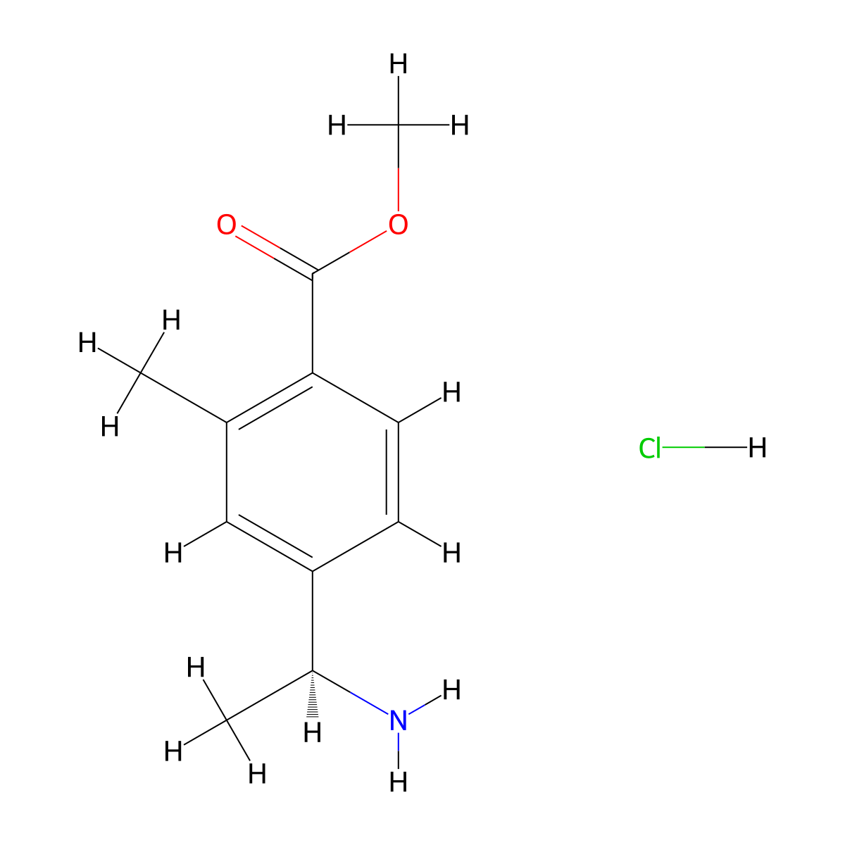 (S)-Methyl 4-(1-aminoethyl)-2-methylbenzoate hydrochloride molecular structure, CAS 1391358-25-0