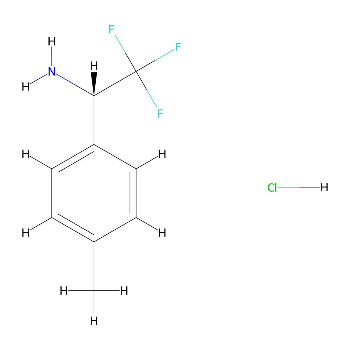 (S)-2,2,2-Trifluoro-1-p-tolyl-ethylamine hydrochloride molecular structure, CAS 1391361-49-1