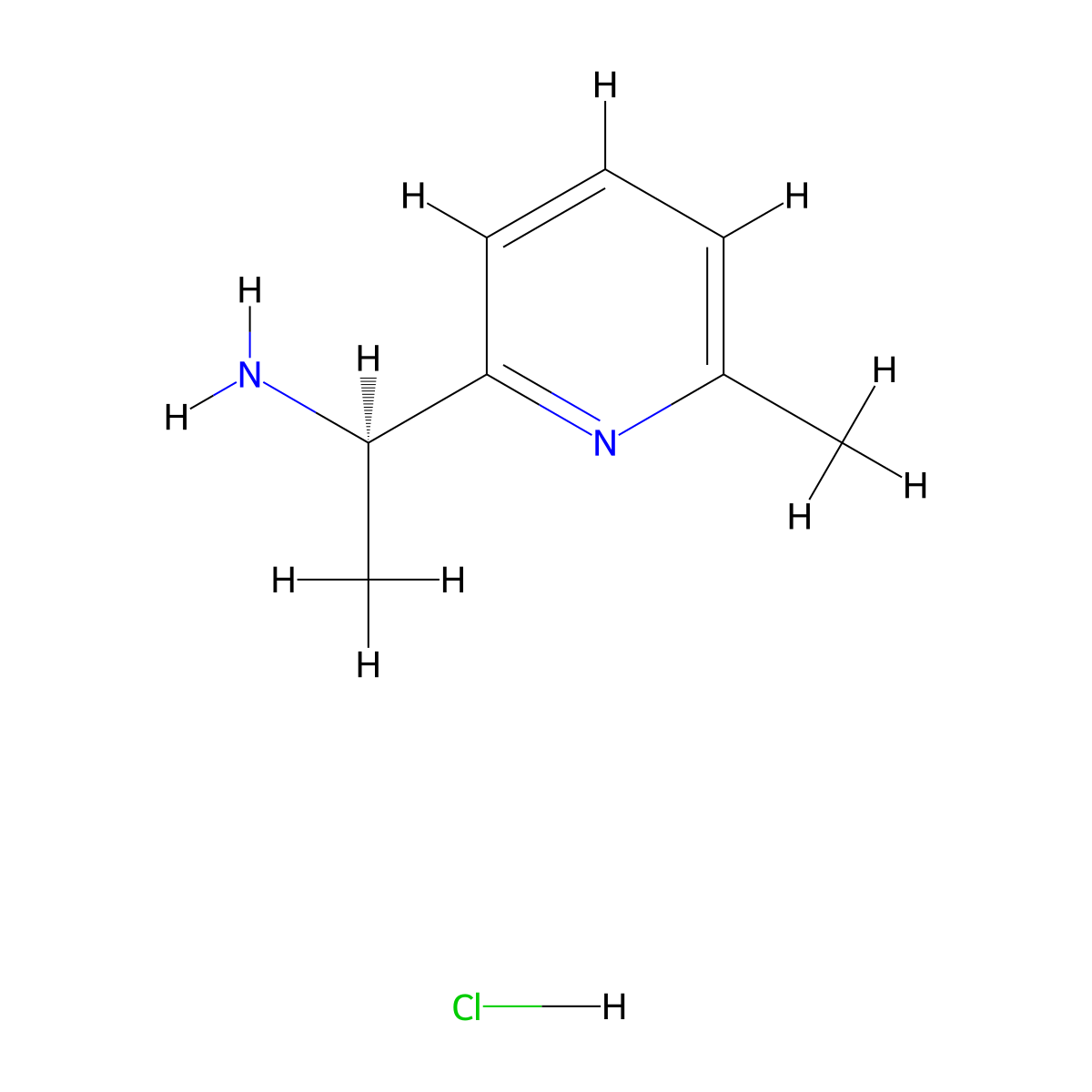 (R)-1-(6-Methylpyridin-2-yl)ethanamine hydrochloride molecular structure, CAS 1391372-79-4