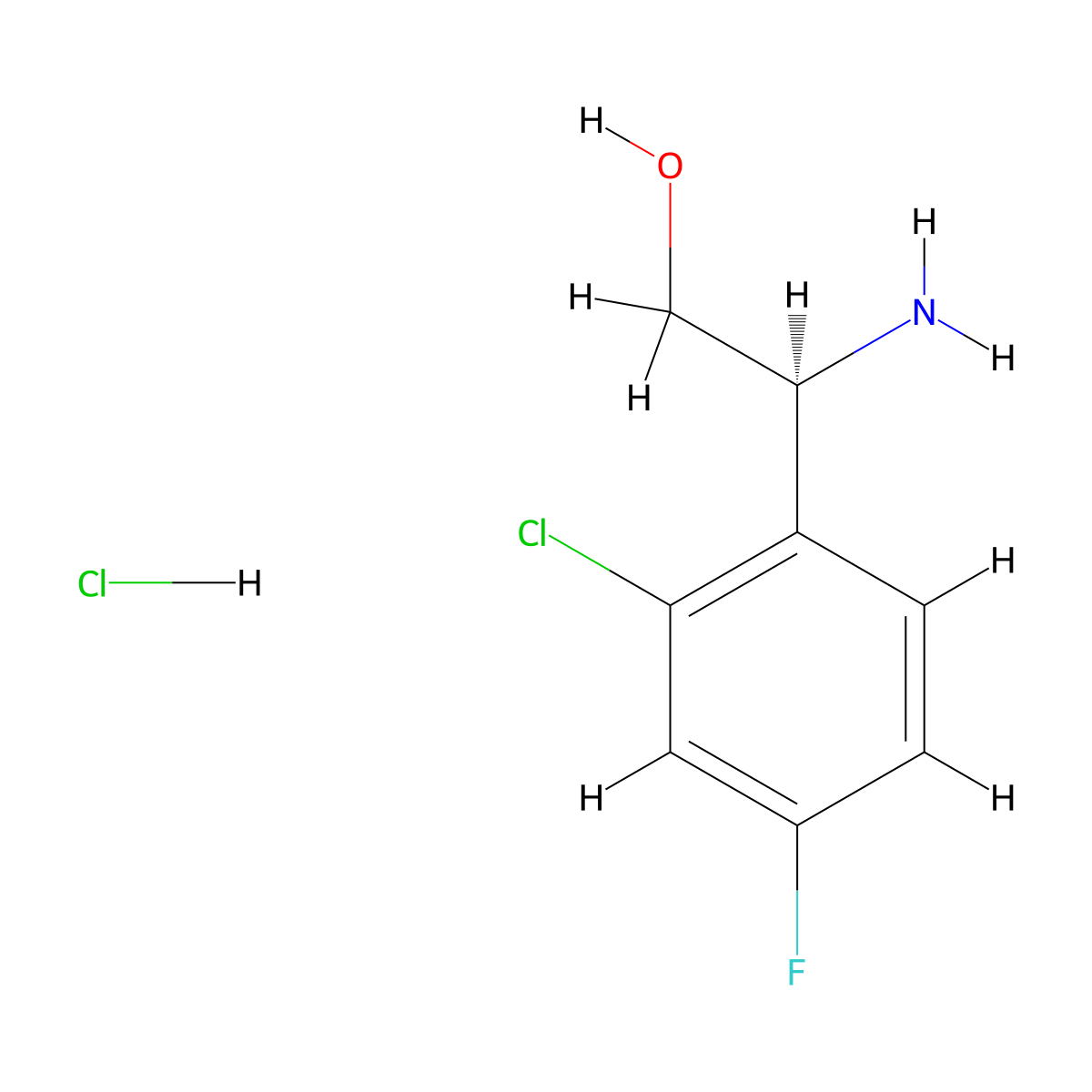 (S)-2-Amino-2-(2-chloro-4-fluorophenyl)ethan-1-ol hydrochloride molecular structure, CAS 1391376-63-8