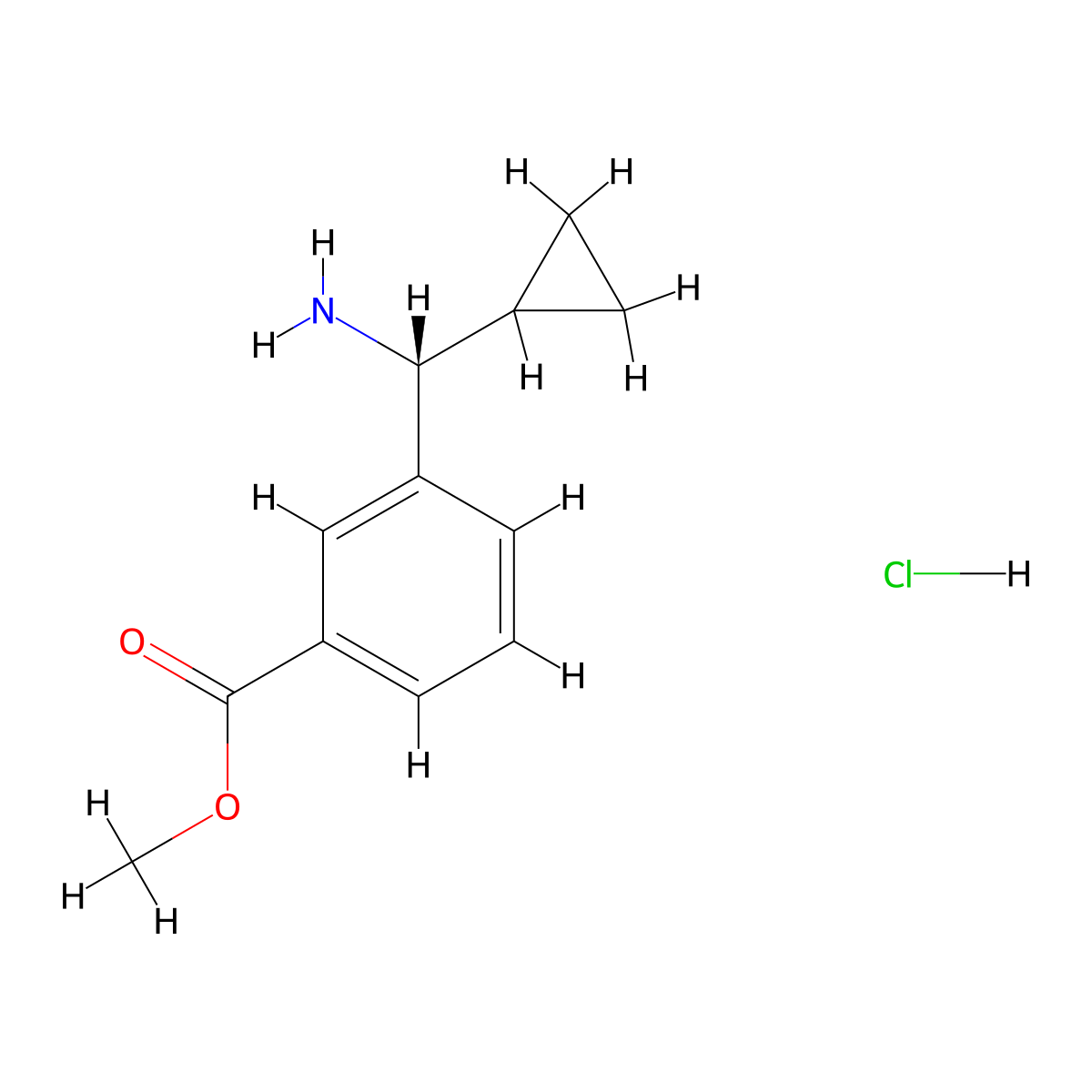 methyl 3-[(R)-amino(cyclopropyl)methyl]benzoate;hydrochloride molecular structure, CAS 1391377-94-8