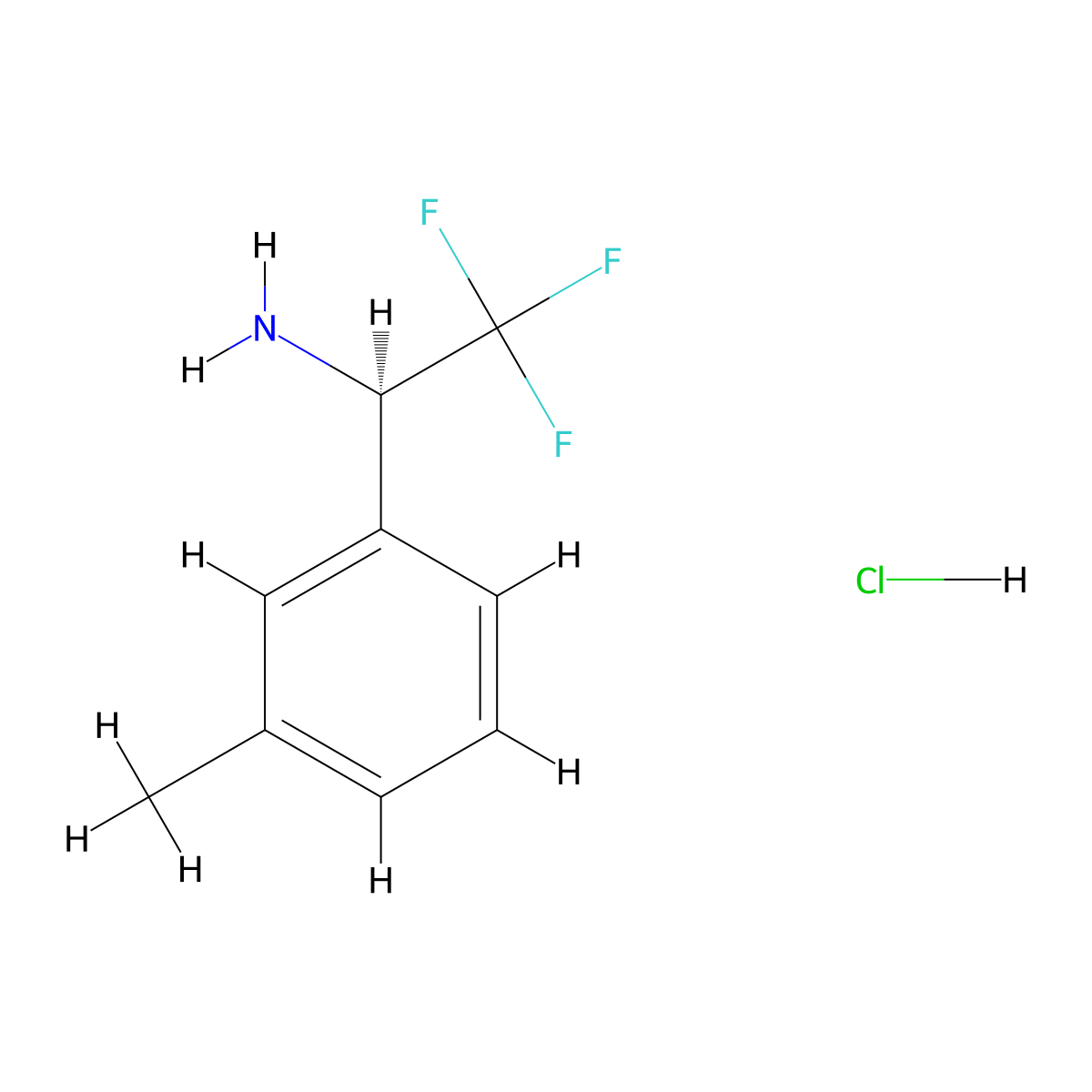 (R)-2,2,2-Trifluoro-1-(m-tolyl)ethanamine Hydrochloride molecular structure, CAS 1391379-40-0