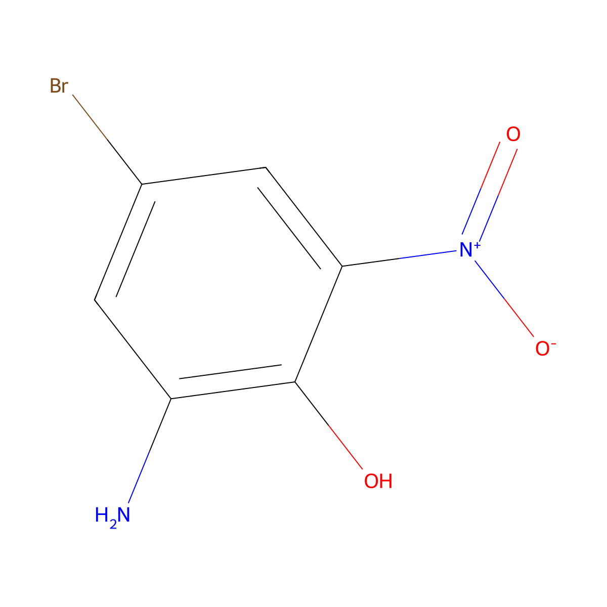 2-Amino-4-bromo-6-nitrophenol molecular structure, CAS 139138-08-2