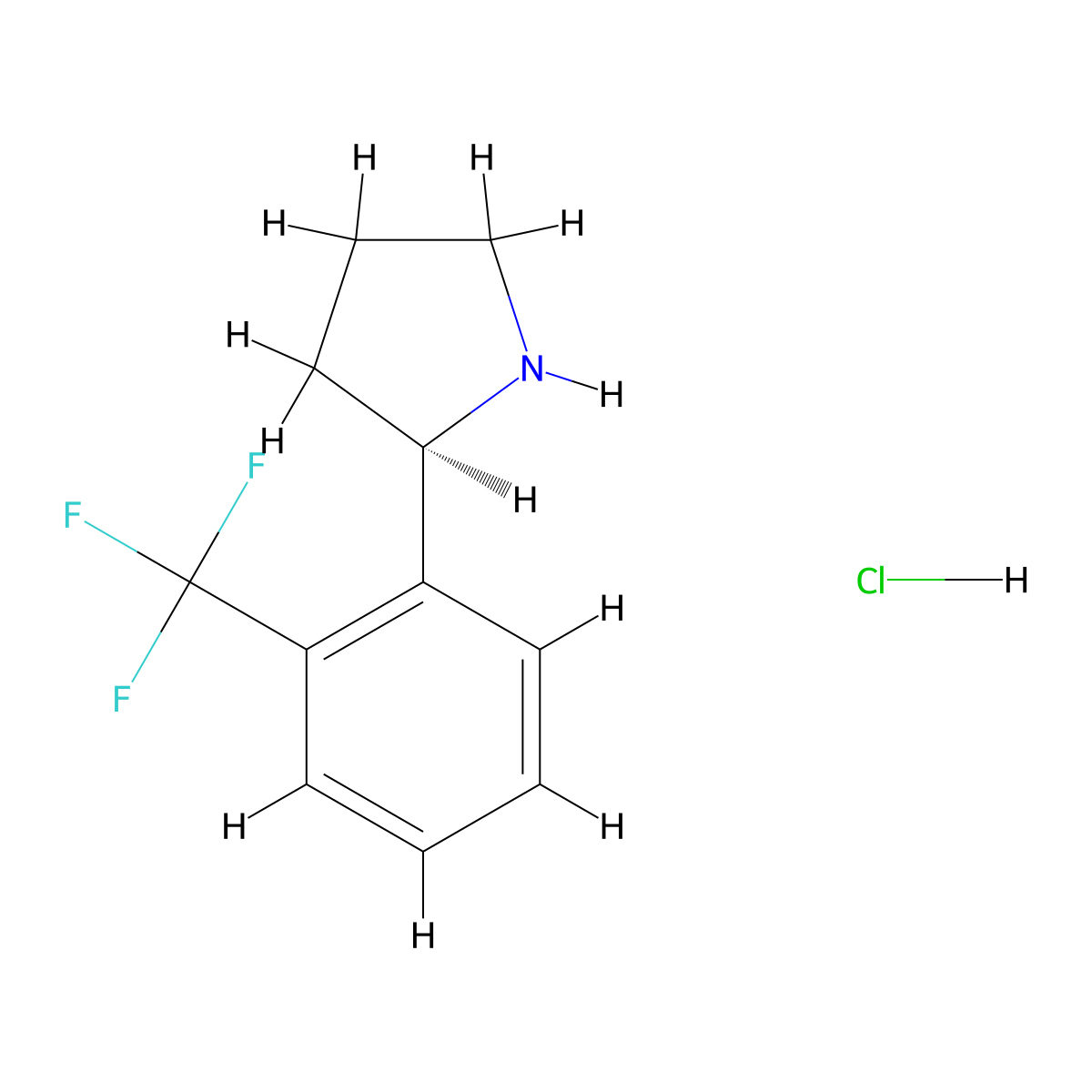 (r)-2-(2-(Trifluoromethyl)phenyl)pyrrolidine hydrochloride molecular structure, CAS 1391384-41-0