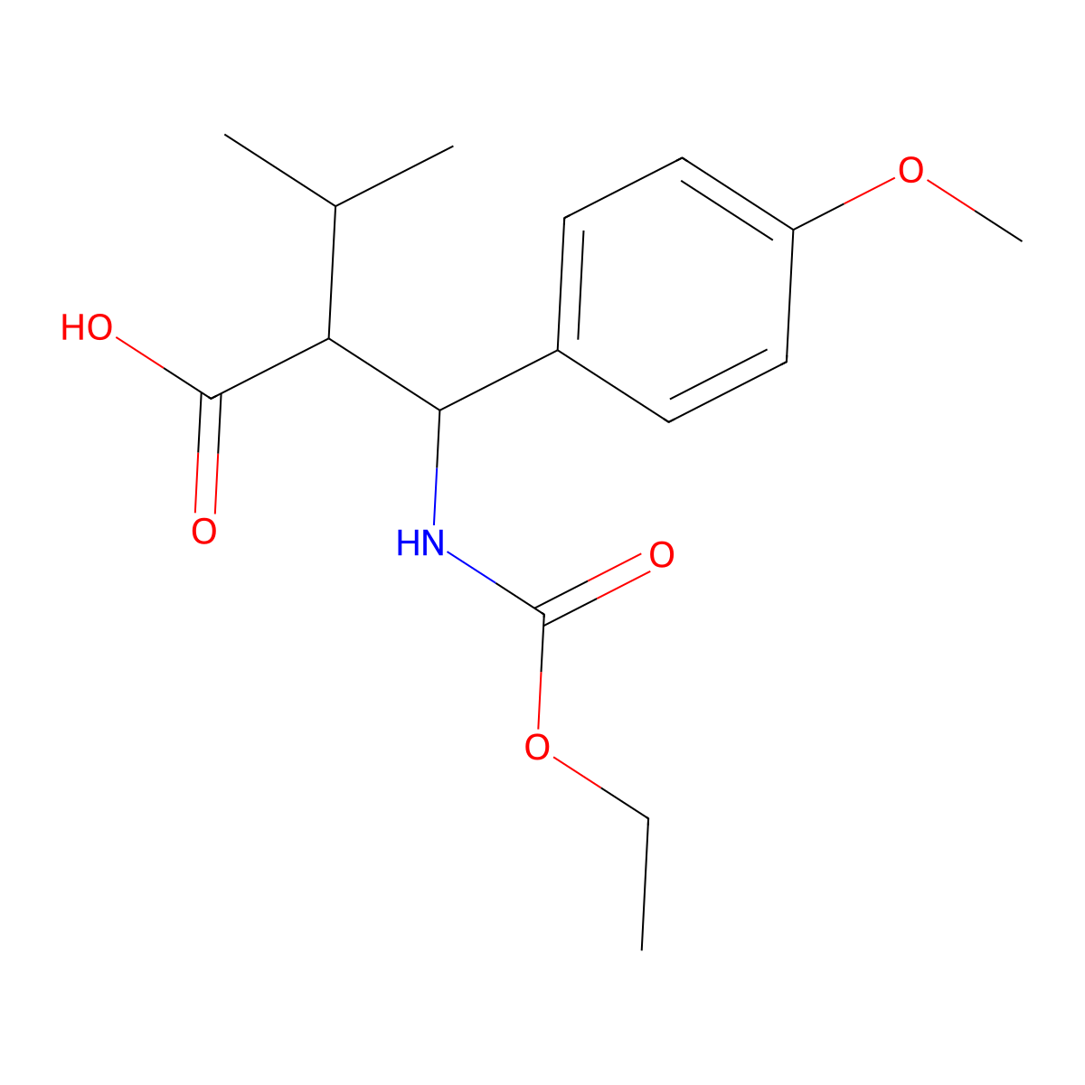 (2S)-2-[(S)-[(ethoxycarbonyl)amino](4-methoxyphenyl)methyl]-3-methylbutanoic acid molecular structure, CAS 1391385-30-0