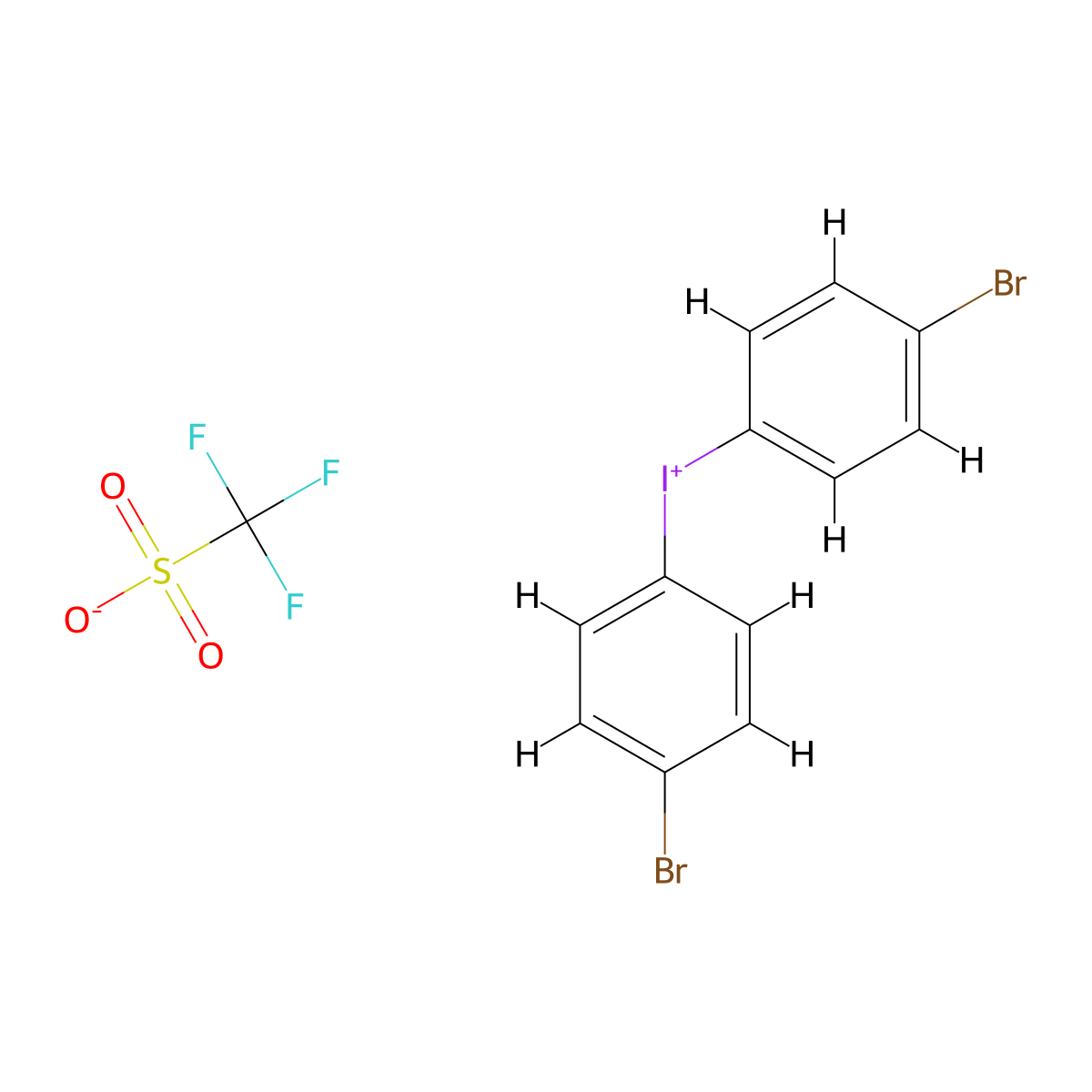 Bis(4-bromophenyl)iodonium Trifluoromethanesulfonate molecular structure, CAS 139139-81-4
