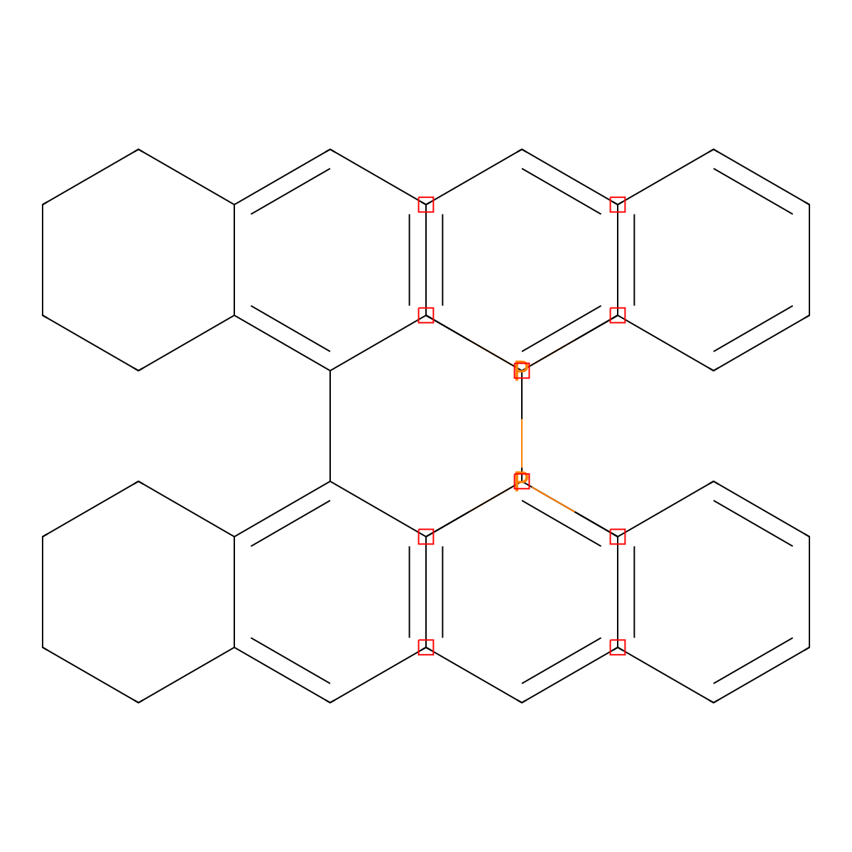 (R)-2,2'-Bis(diphenylphosphino)-5,5',6,6',7,7',8,8'-octahydro-1,1'-binaphthyl , (R)-H8-BINAP molecular structure, CAS 139139-86-9