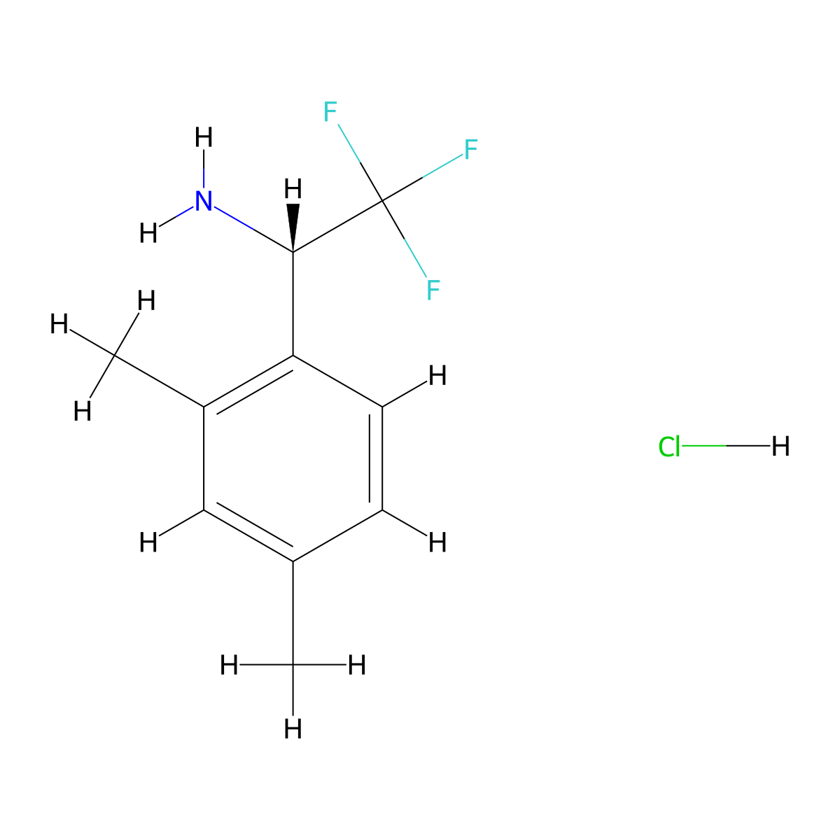 (S)-1-(2,4-Dimethylphenyl)-2,2,2-trifluoroethanamine Hydrochloride molecular structure, CAS 1391390-23-0