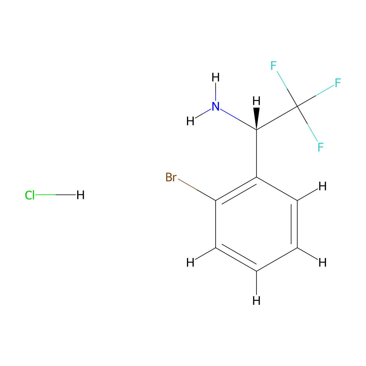 (S)-1-(2-bromophenyl)-2,2,2-trifluoroethan-1-amine hydrochloride molecular structure, CAS 1391393-57-9