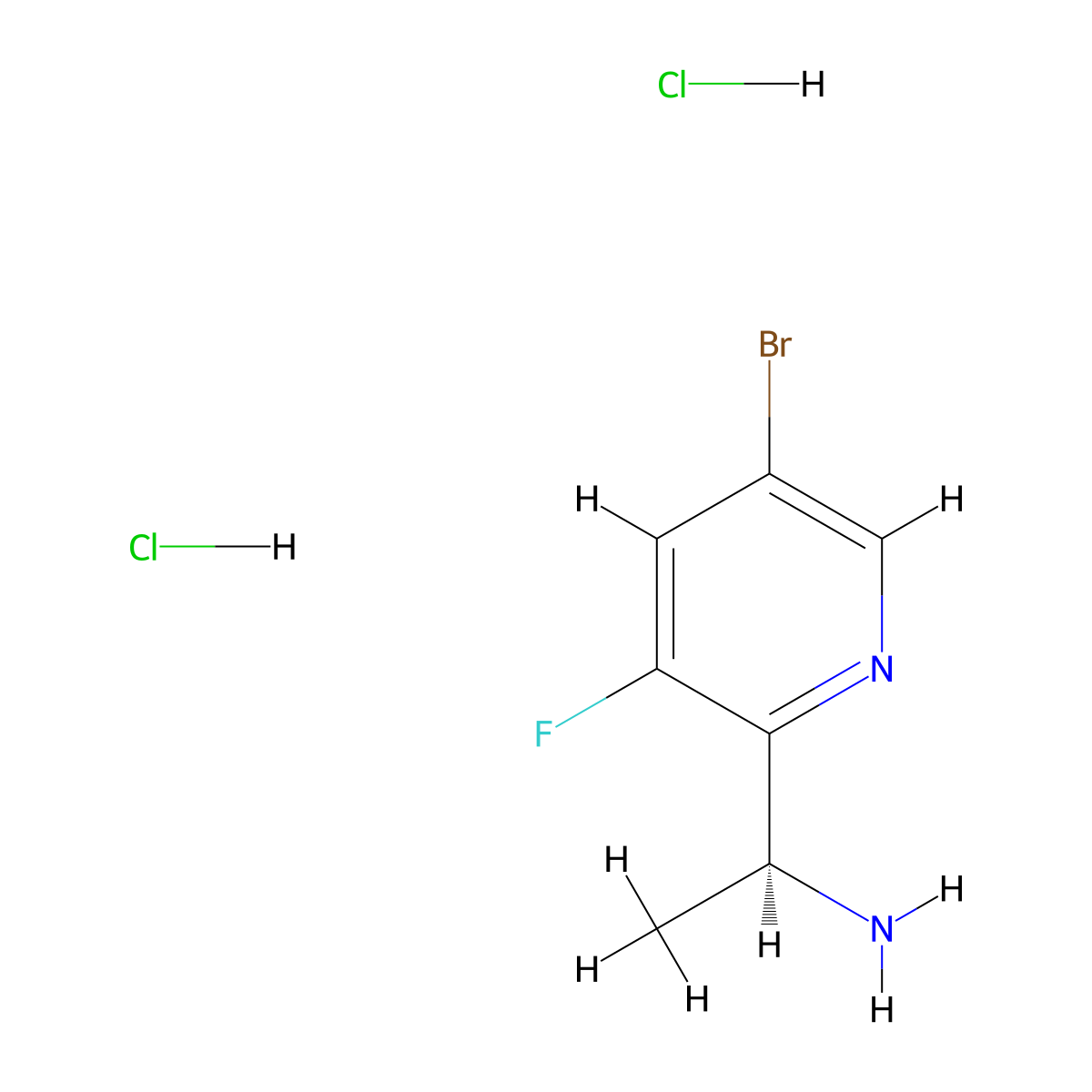 (S)-1-(5-Bromo-3-fluoropyridin-2-yl)ethan-1-amine dihydrochloride molecular structure, CAS 1391394-05-0