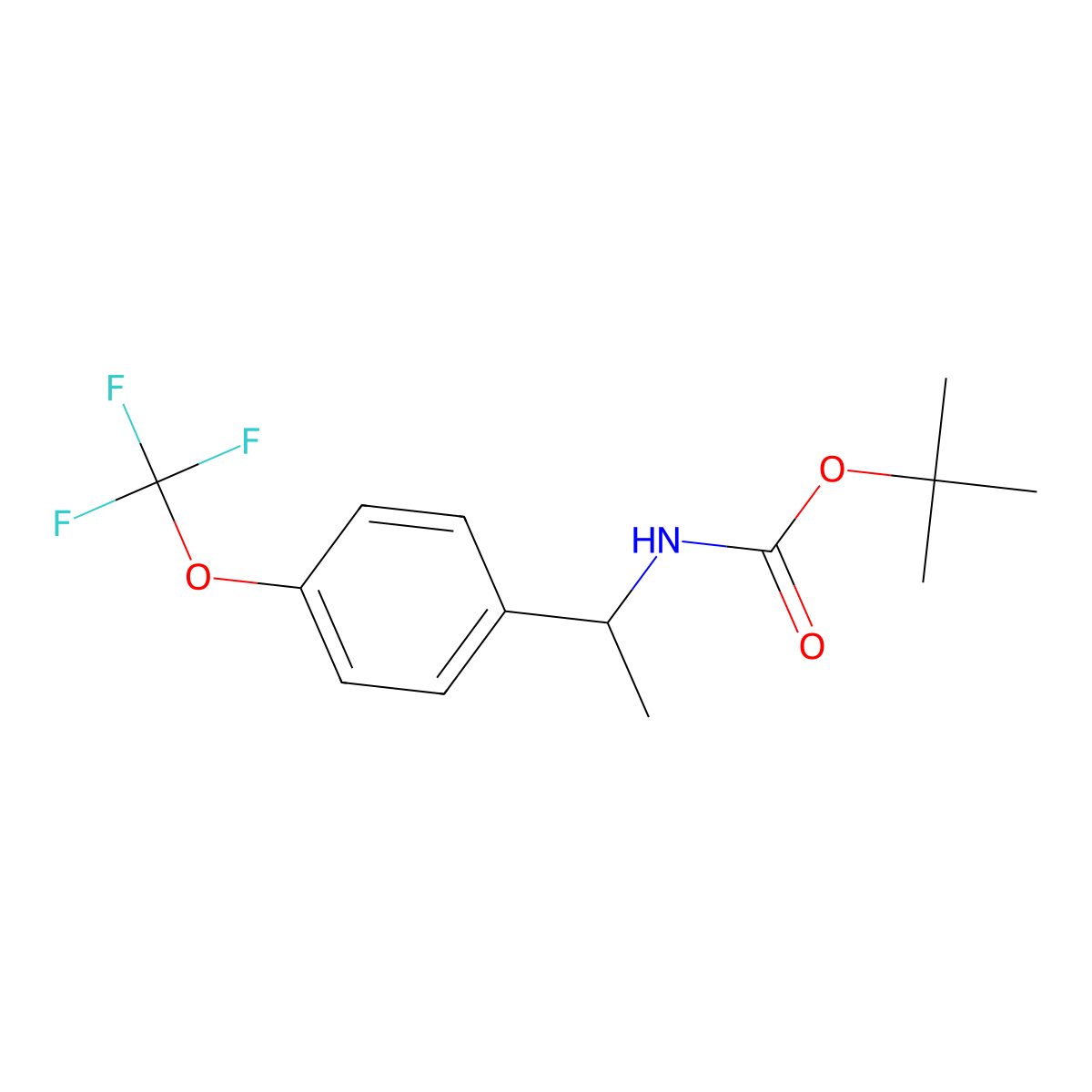 (S)-tert-butyl 1-(4-(trifluoromethoxy)phenyl)ethylcarbamate molecular structure, CAS 1391394-94-7