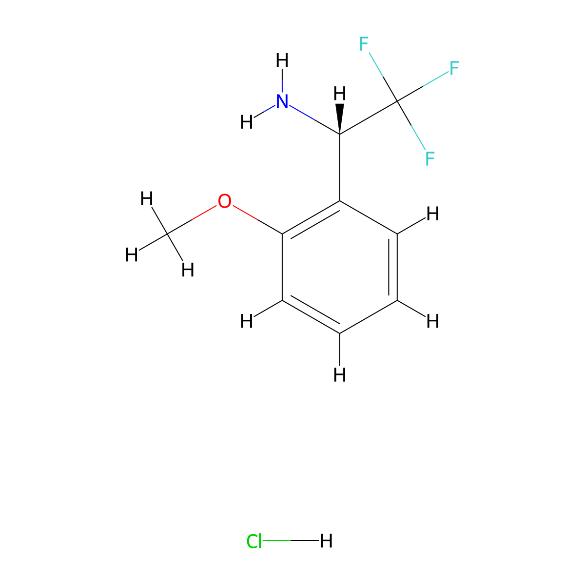 (S)-2,2,2-Trifluoro-1-(2-methoxyphenyl)ethanamine hydrochloride molecular structure, CAS 1391397-32-2