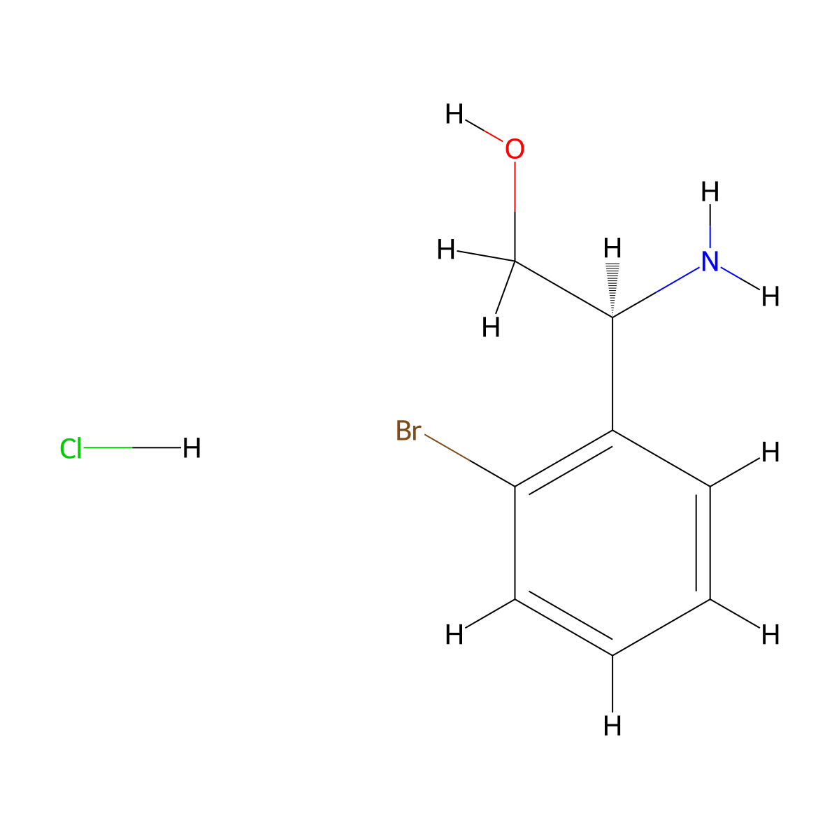 (S)-2-Amino-2-(2-bromophenyl)ethanol hydrochloride molecular structure, CAS 1391398-48-3